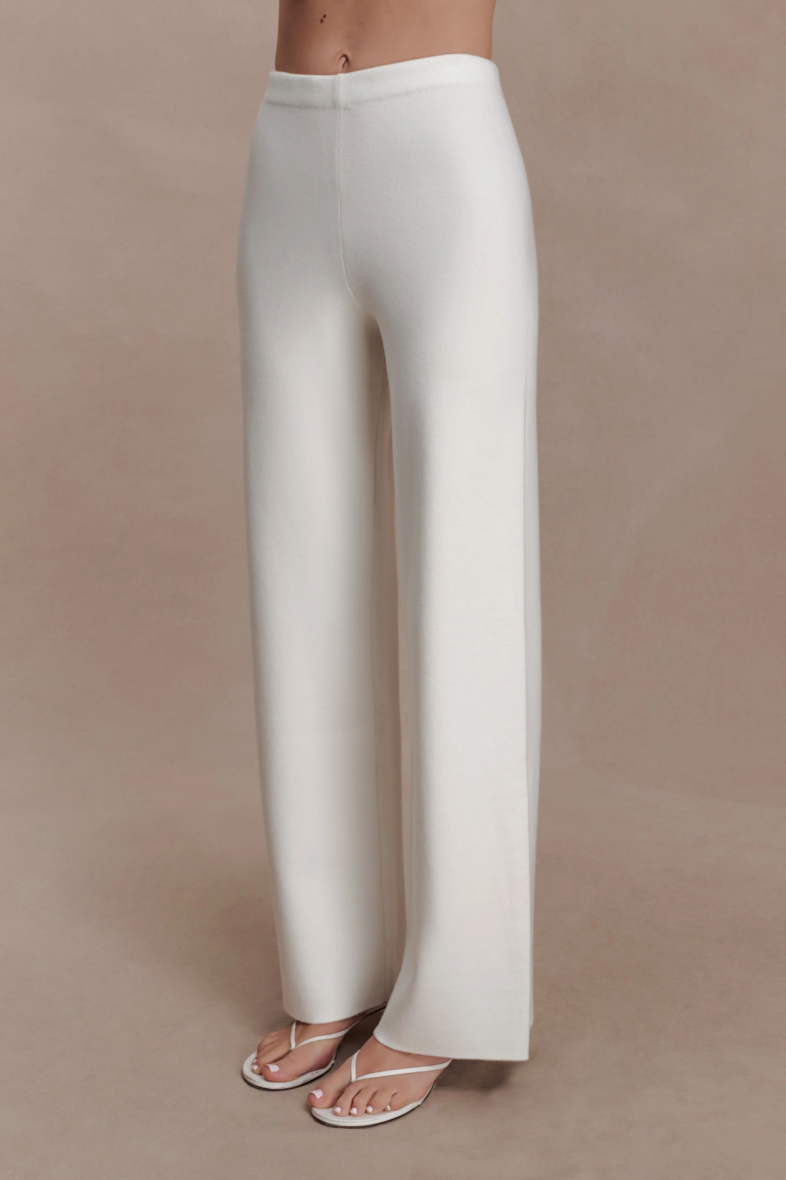 Kerrymae Straight Leg Knit Pants - Off White - Image 4