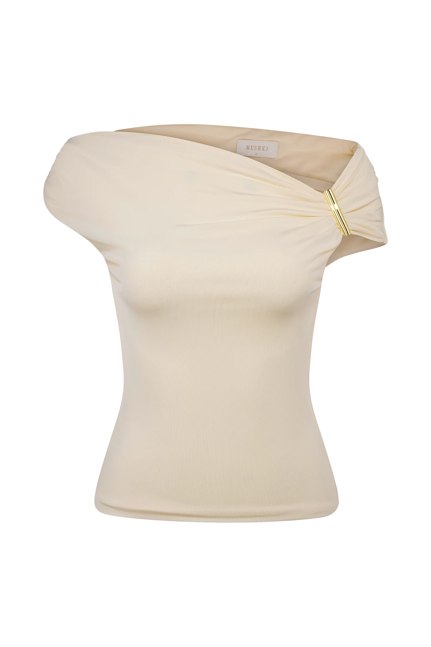Kinsley Slinky Top With Hardware - Ivory - Image 9