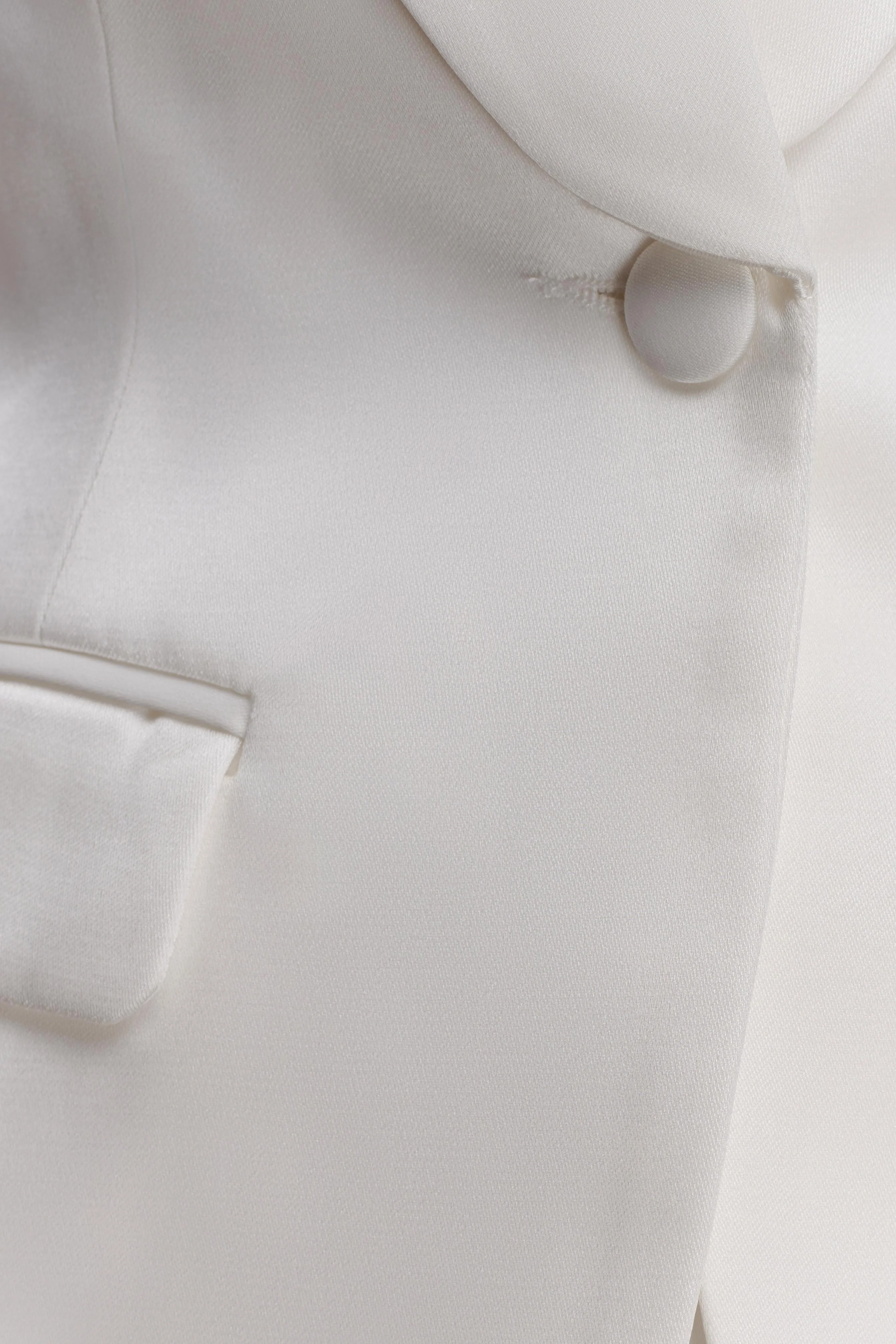 Kylie Oversized Satin Blazer - Ivory - Image 7