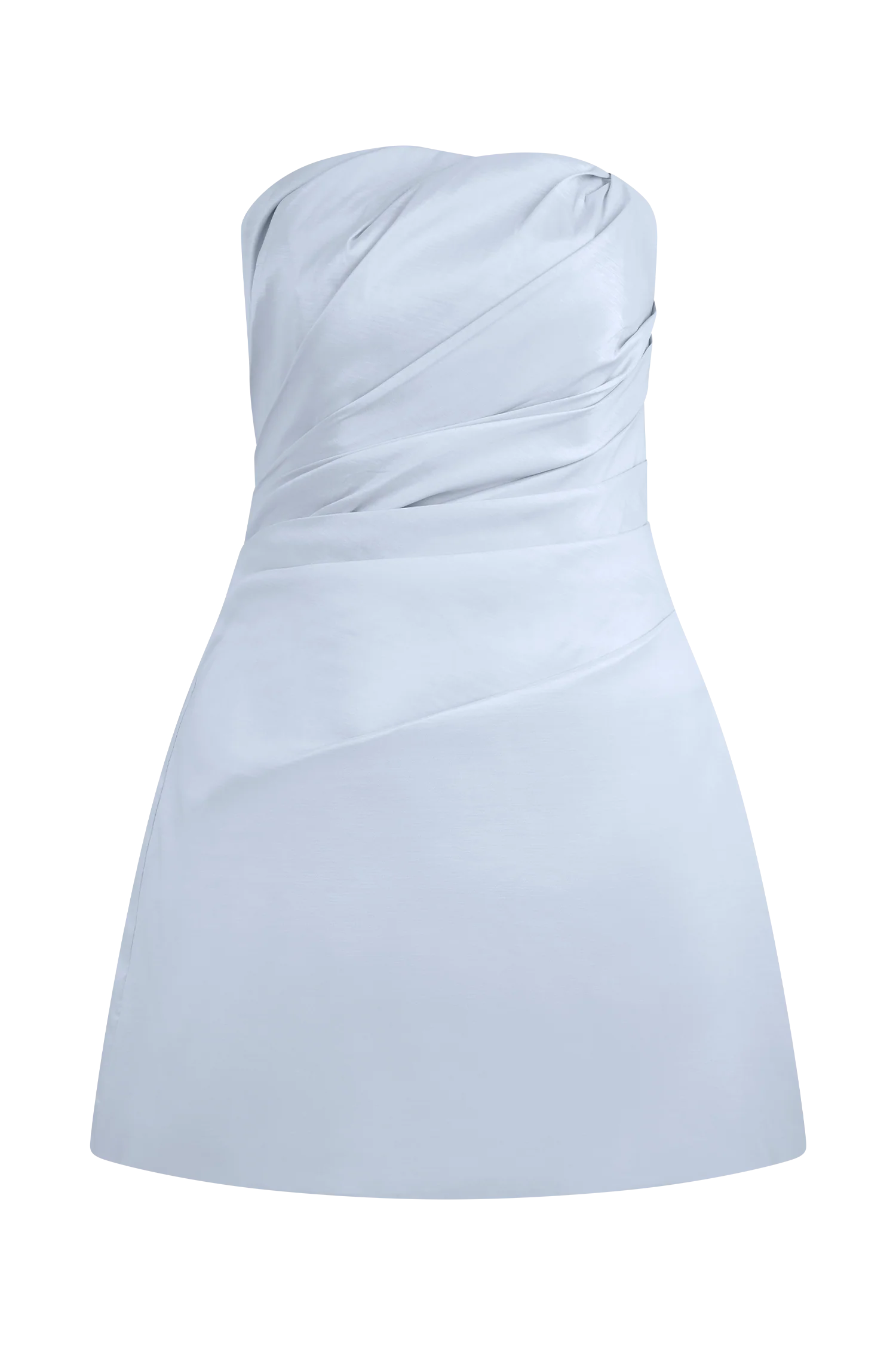 Leslie Gathered Taffeta Mini Dress - Frosted Blue - Image 7