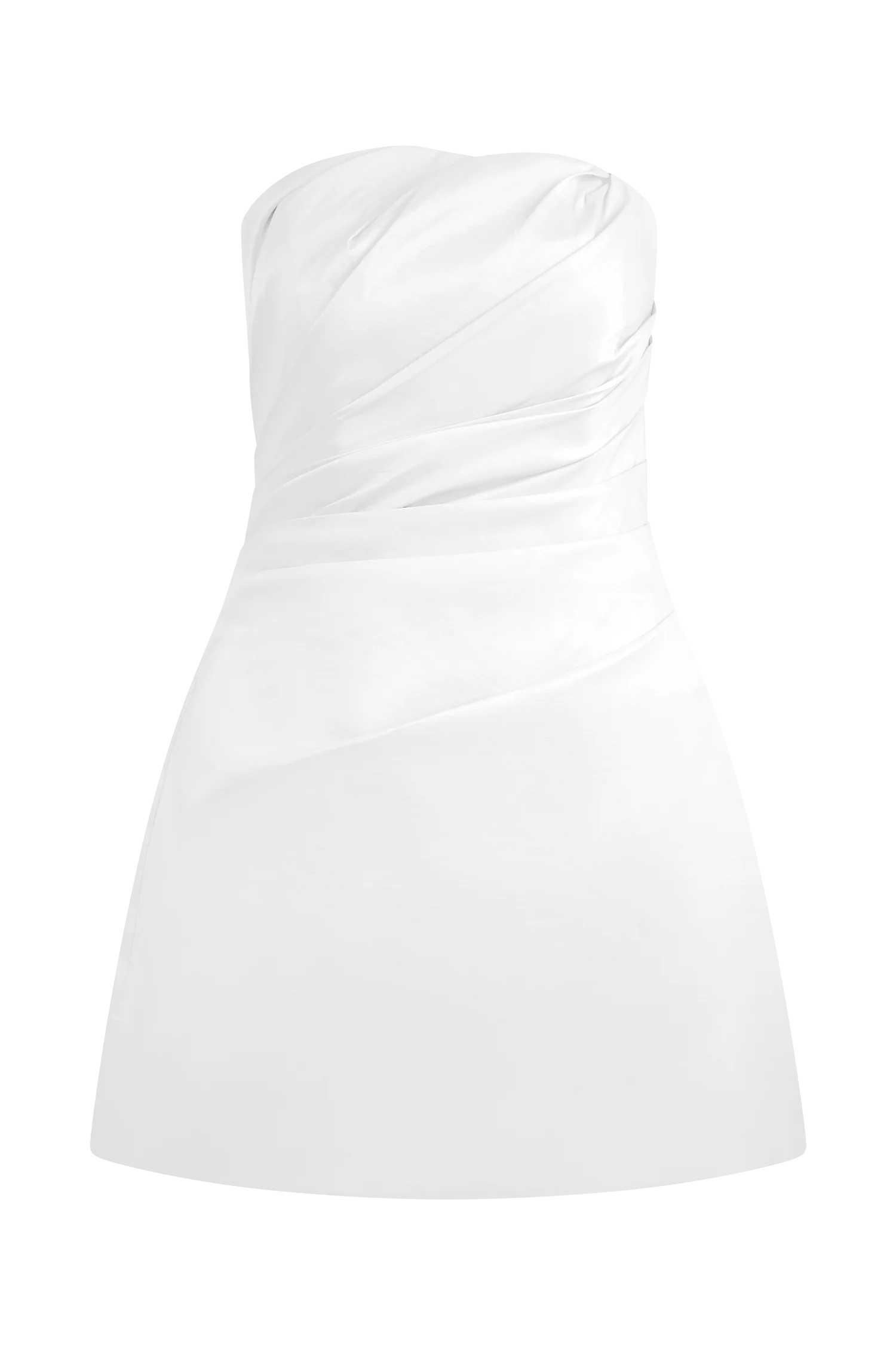 Leslie Gathered Taffeta Mini Dress - White - Image 10