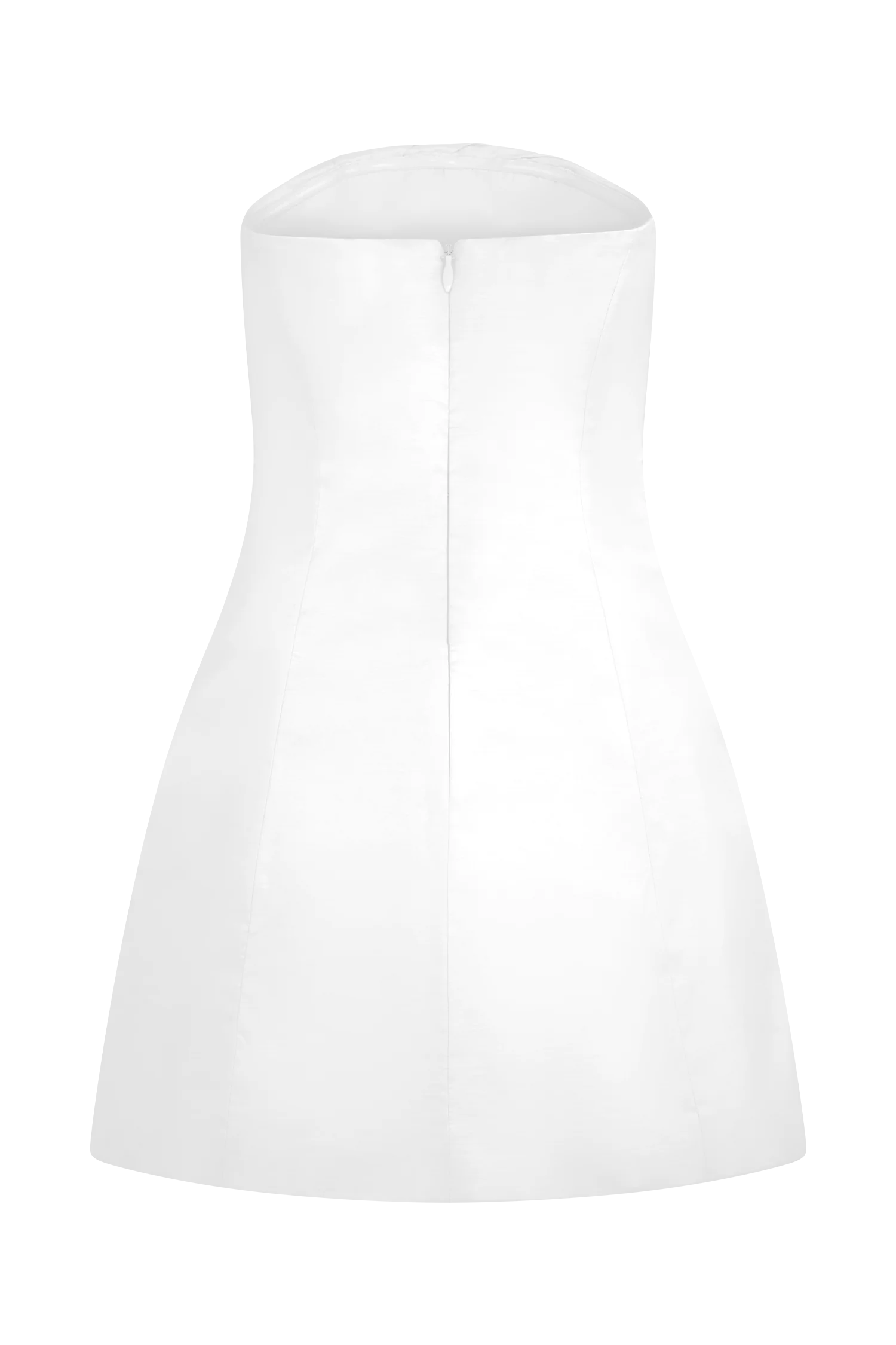 Leslie Gathered Taffeta Mini Dress - White - Image 9