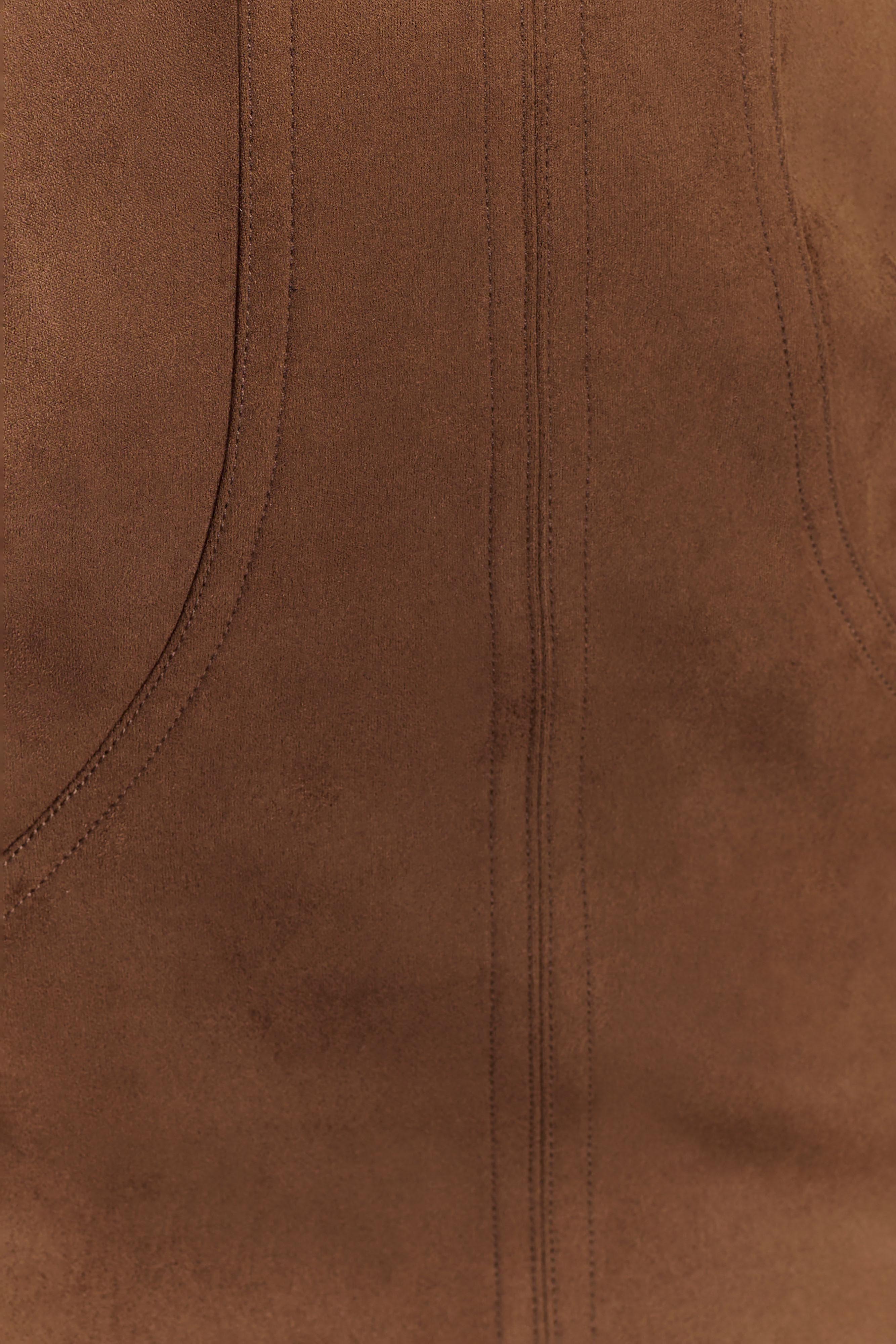 Liam Faux Suede Maxi Dress - Dark Chocolate - Image 6