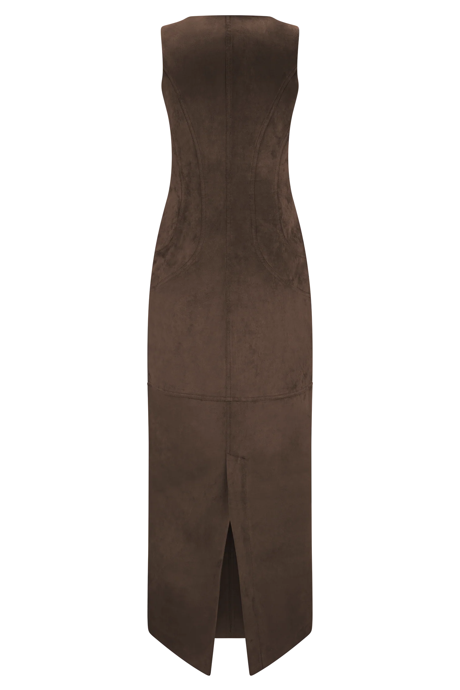 Liam Faux Suede Maxi Dress - Dark Chocolate - Image 8