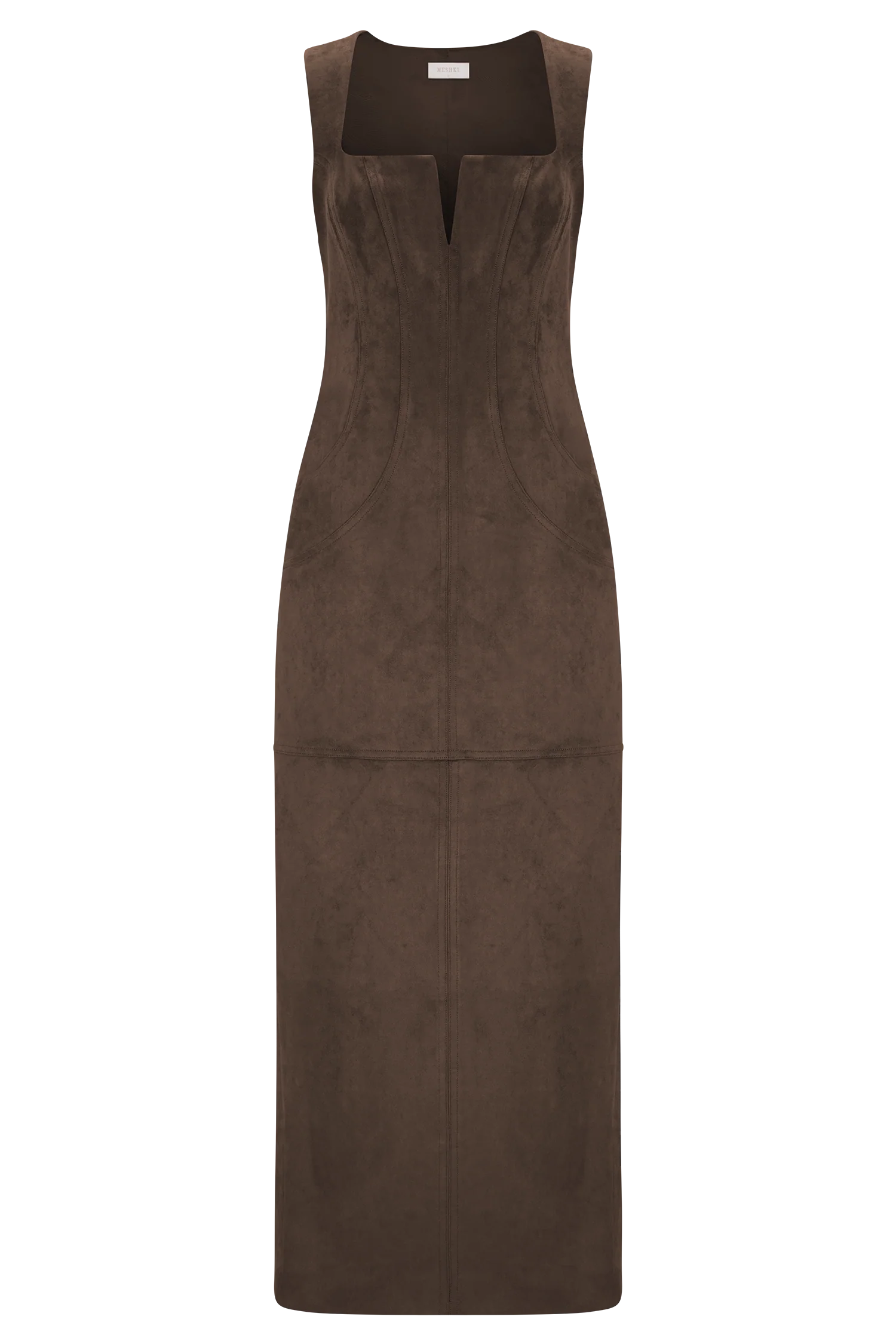 Liam Faux Suede Maxi Dress - Dark Chocolate - Image 9