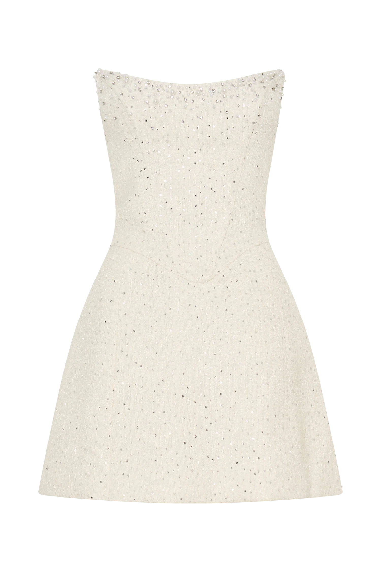 Lorrie Tweed Corset Mini Dress - White - Image 12