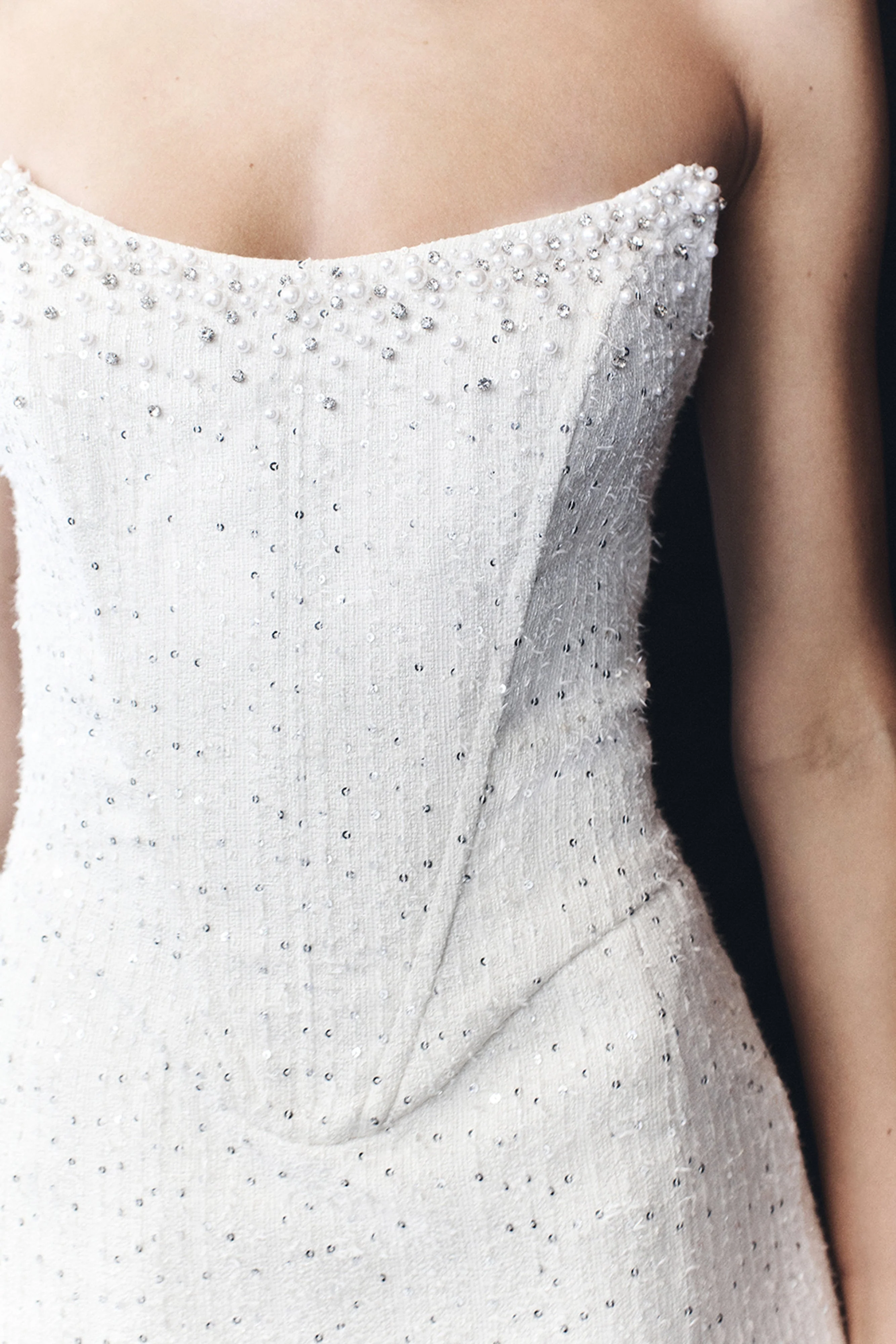 Lorrie Tweed Corset Mini Dress - White - Image 9