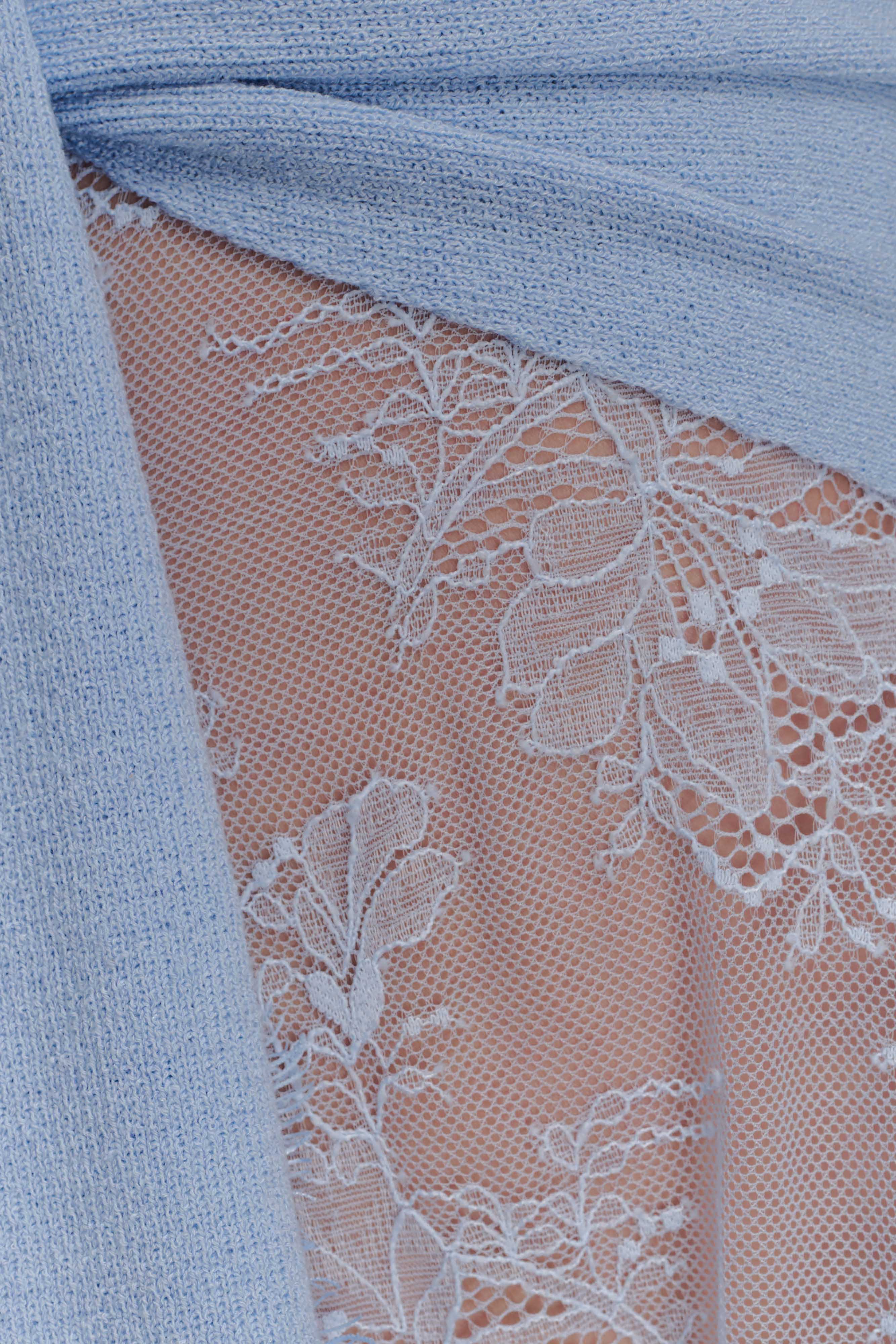 Lucy Lace And Knit Skirt - Cornflower Blue - Image 7