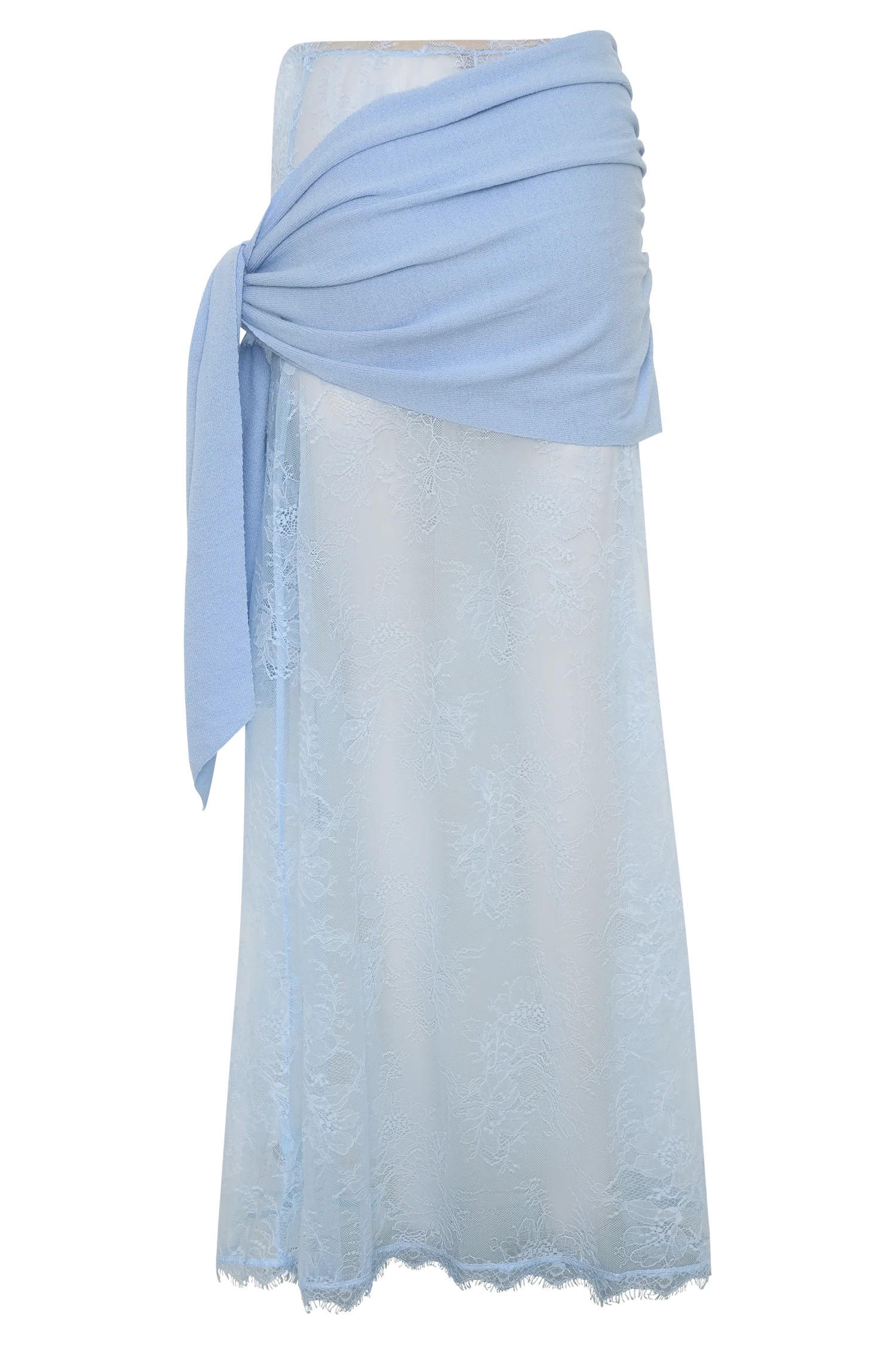 Lucy Lace And Knit Skirt - Cornflower Blue - Image 8