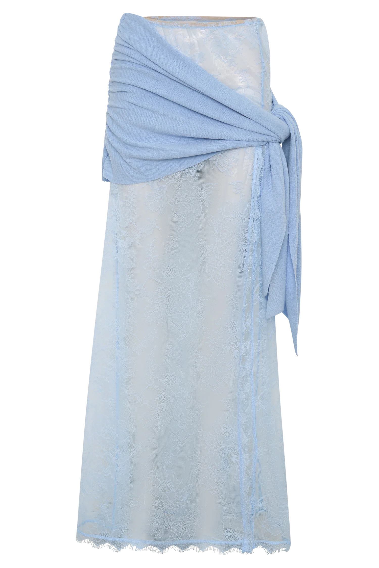 Lucy Lace And Knit Skirt - Cornflower Blue - Image 9