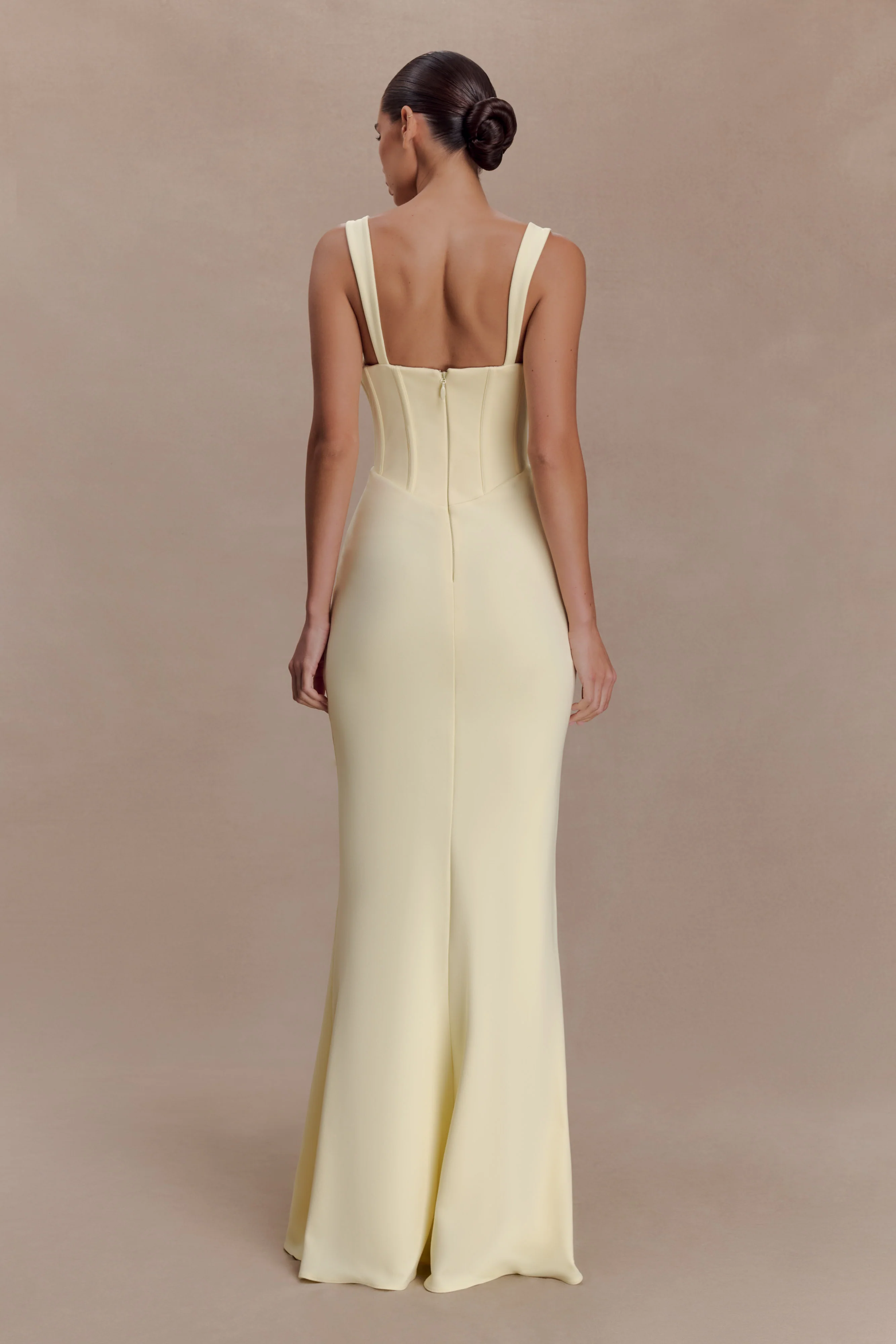 Luella Crepe Corset Maxi Dress - Lemon - Image 2