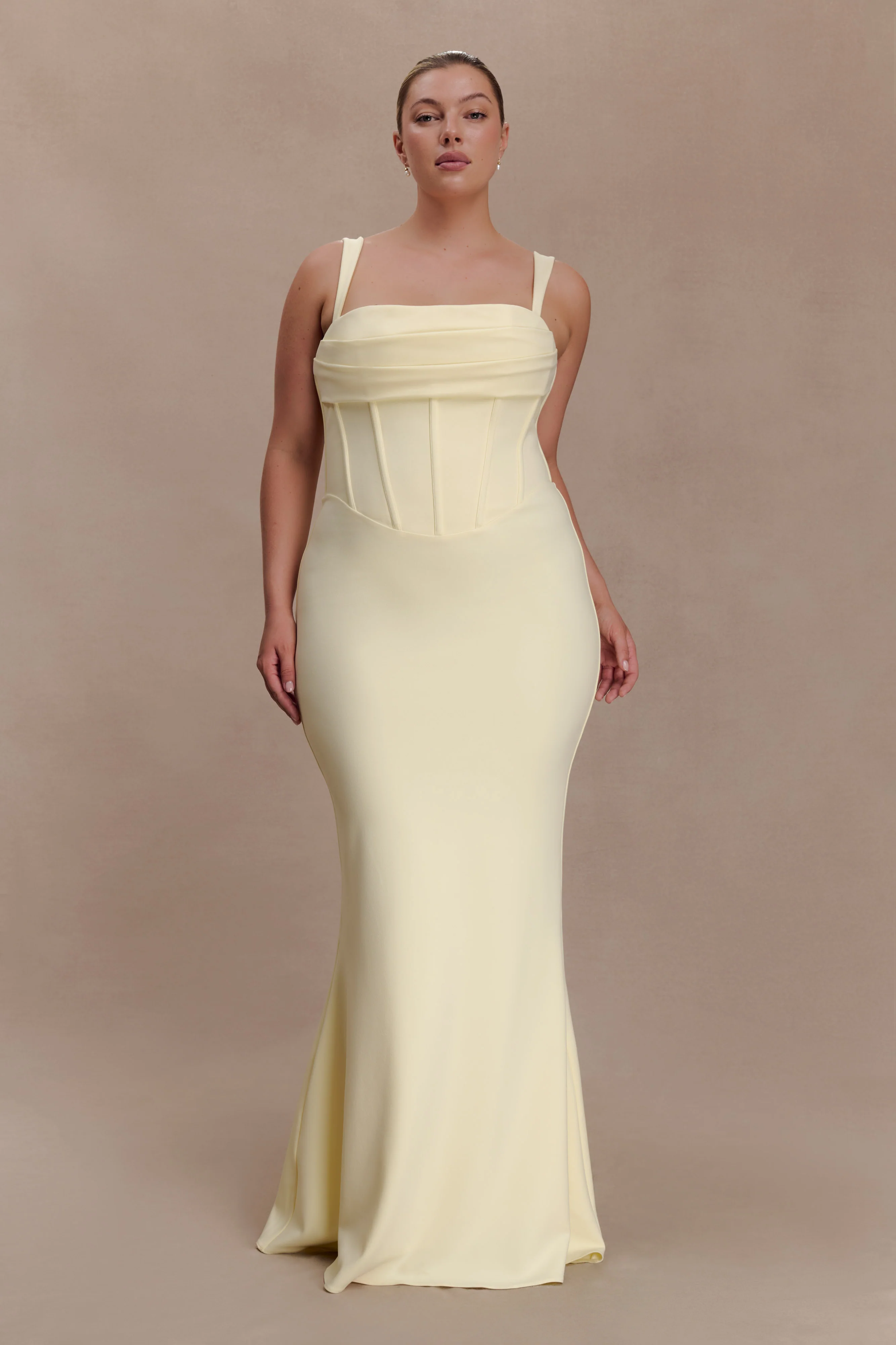 Luella Crepe Corset Maxi Dress - Lemon - Image 8