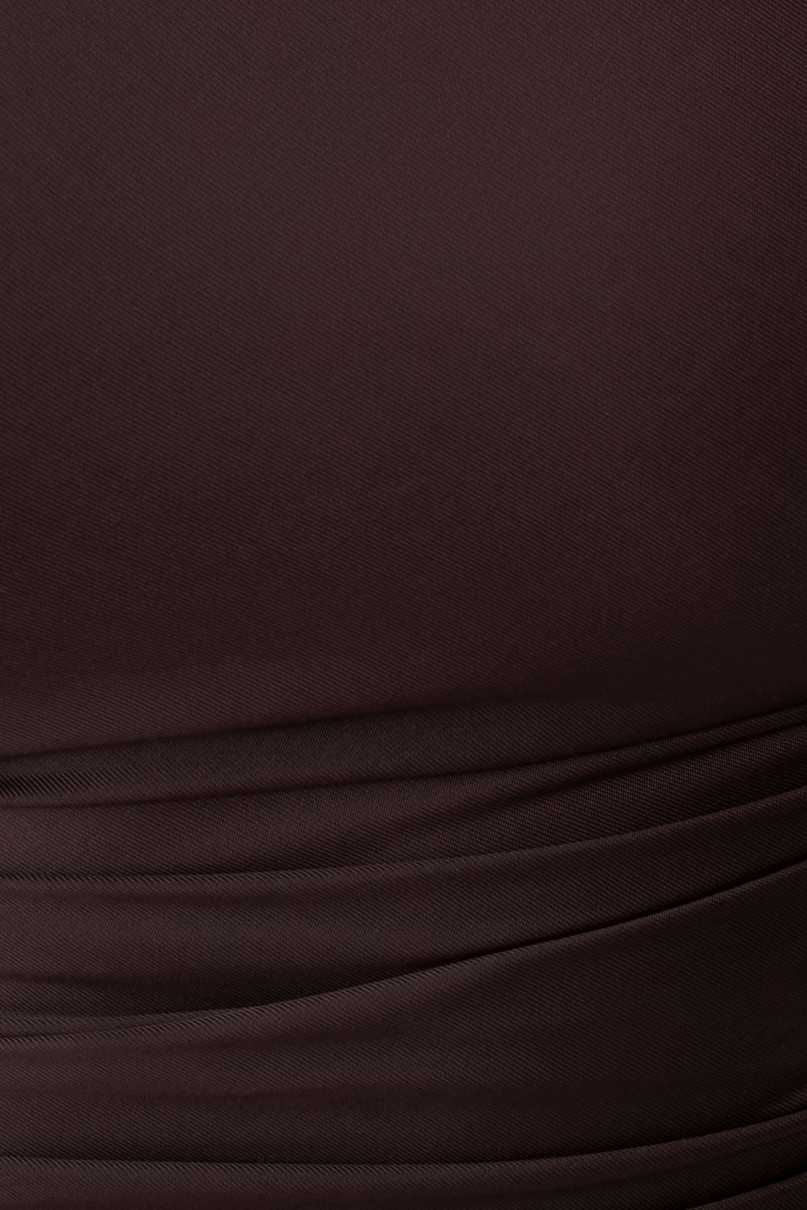 Luu Off Shoulder Slinky Top - Dark Chocolate - Image 6