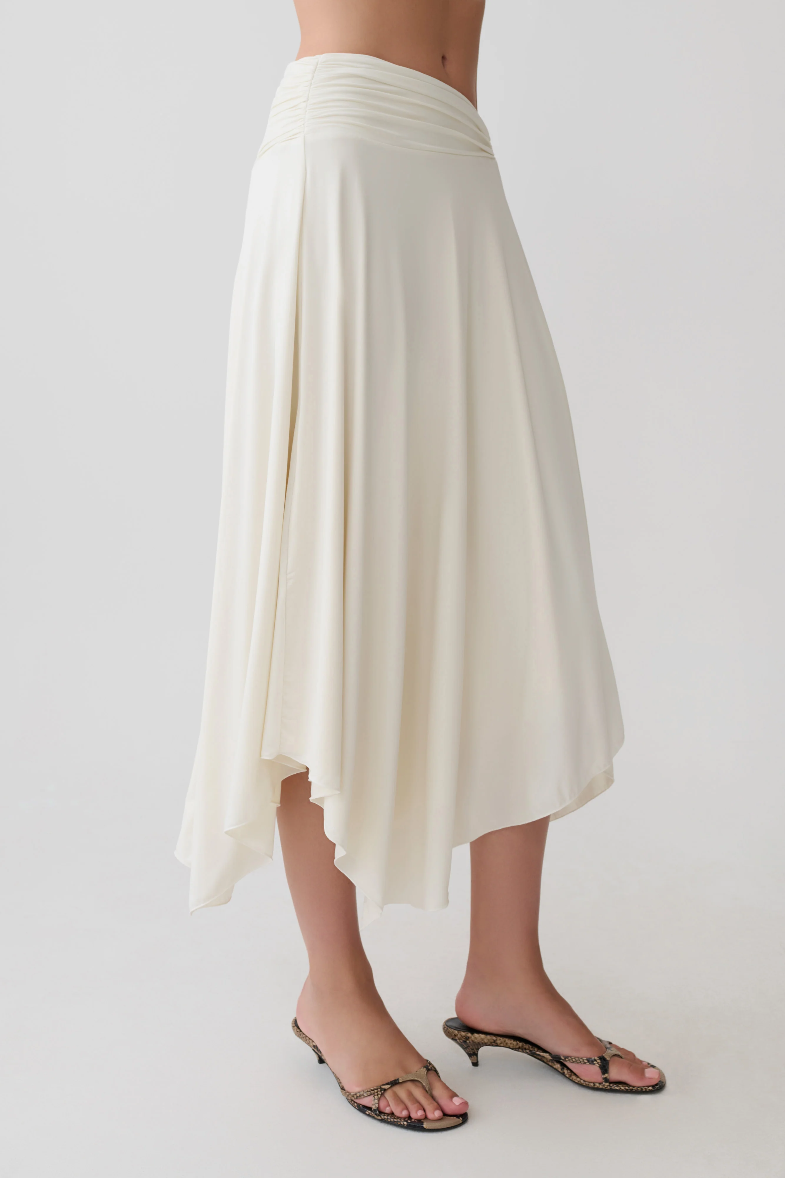 Luu Slinky Midi Skirt - Ivory - Image 4