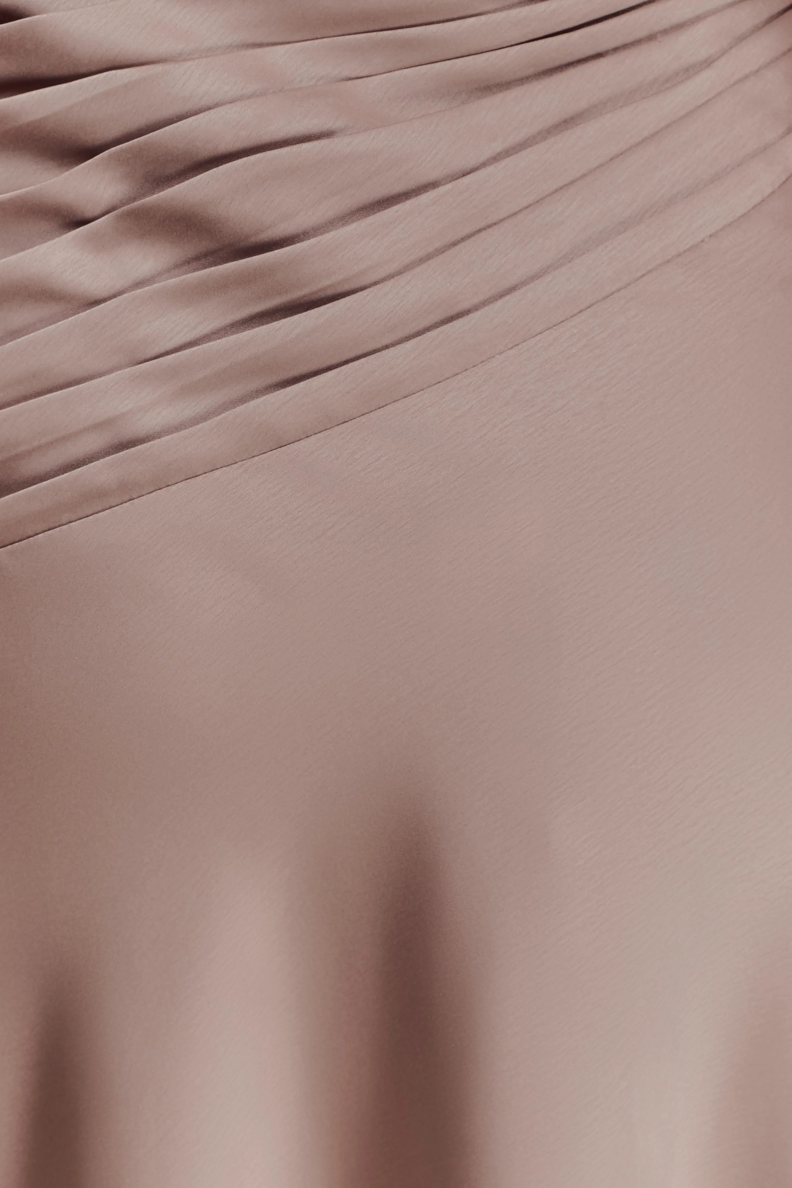 Lyla Asymmetrical Satin Maxi Dress - Bronze Taupe - Image 4