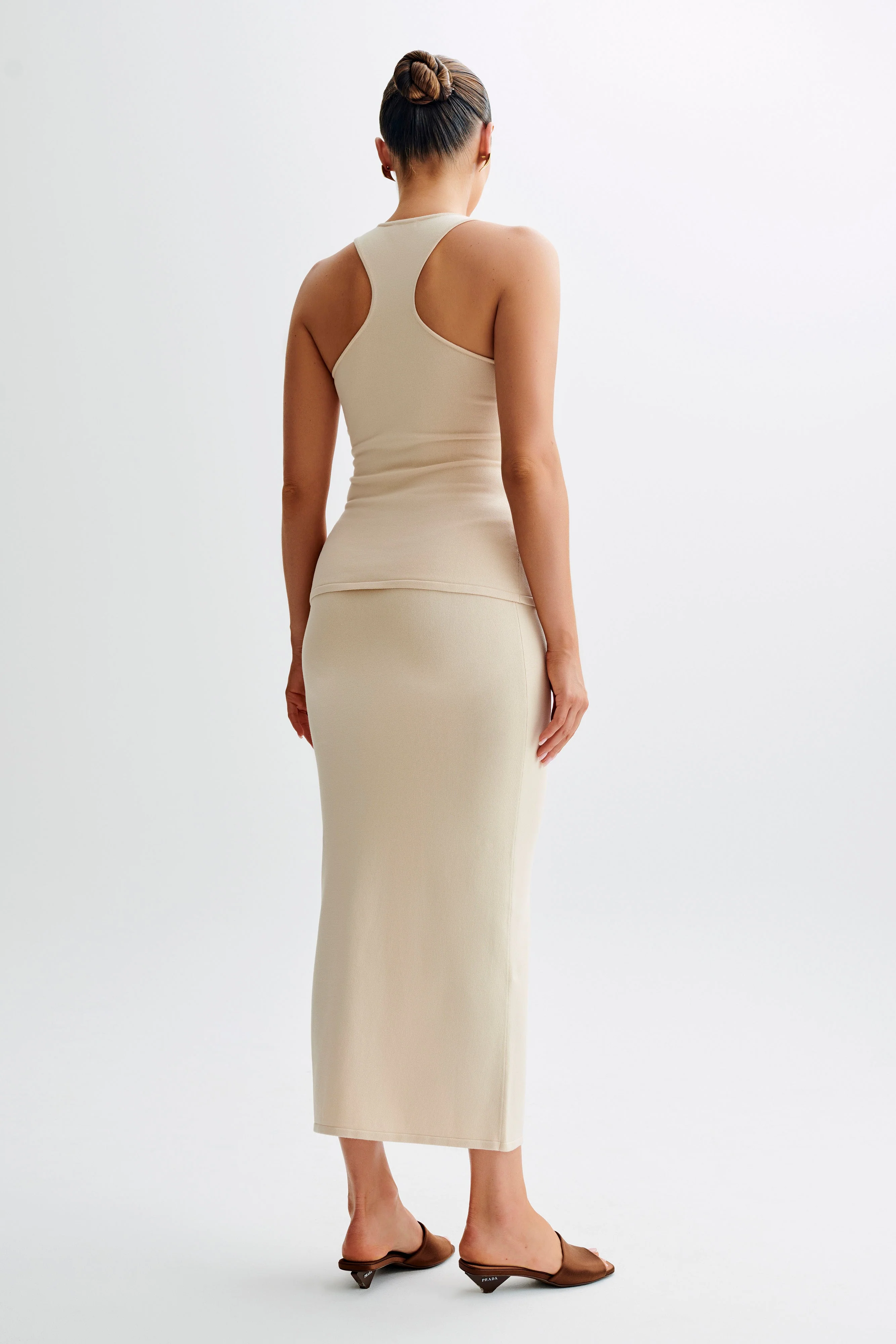 Maisie Buttoned Knit Maxi Skirt - Cream - Image 7