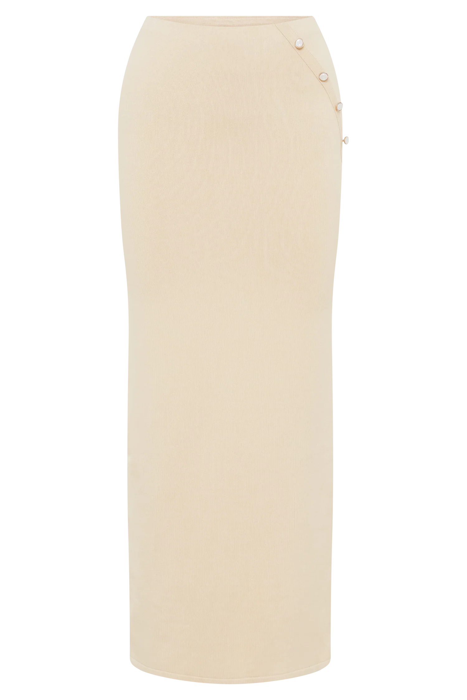 Maisie Buttoned Knit Maxi Skirt - Cream - Image 9