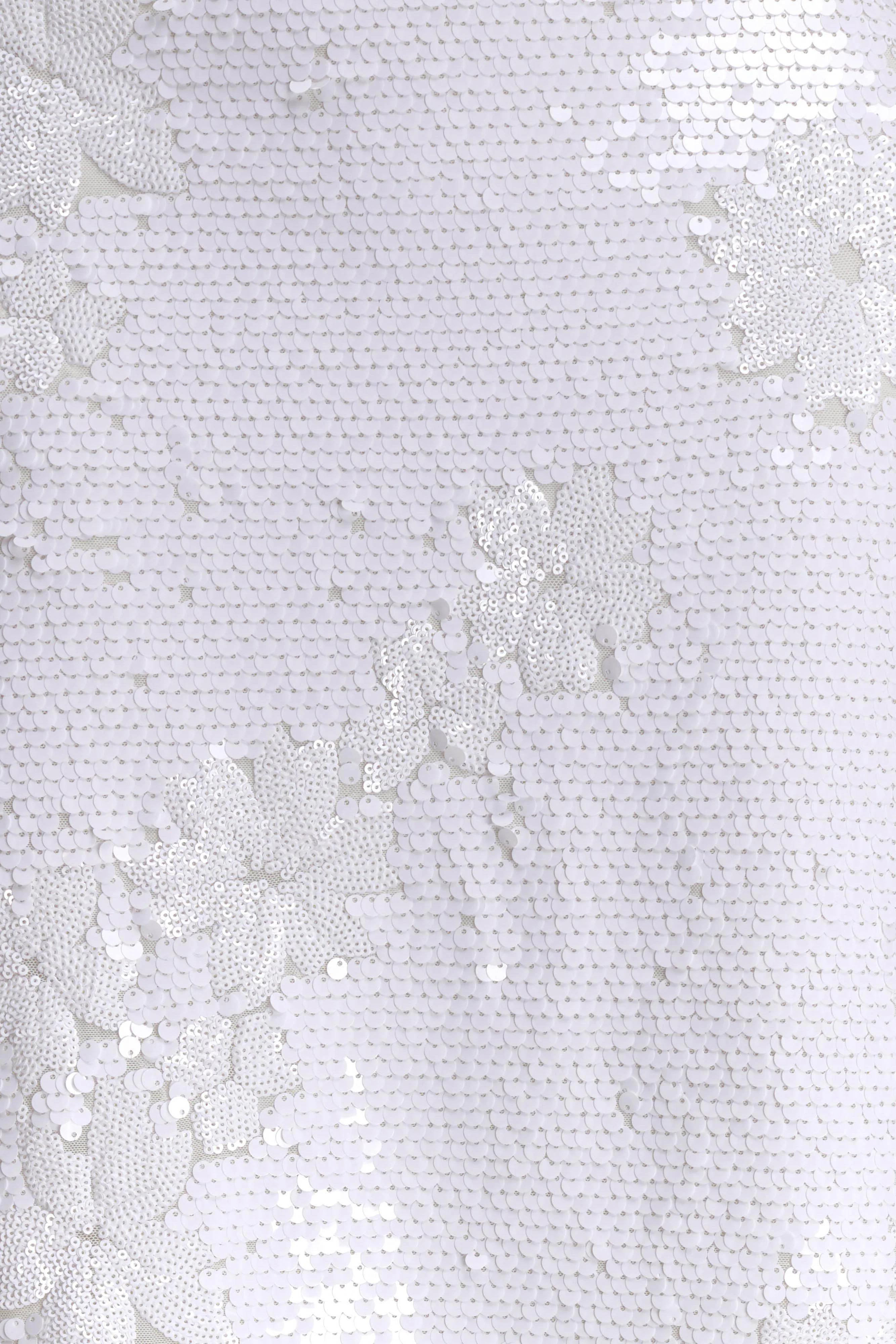 Maisie Strapless Sequin Midi Dress - White - Image 5