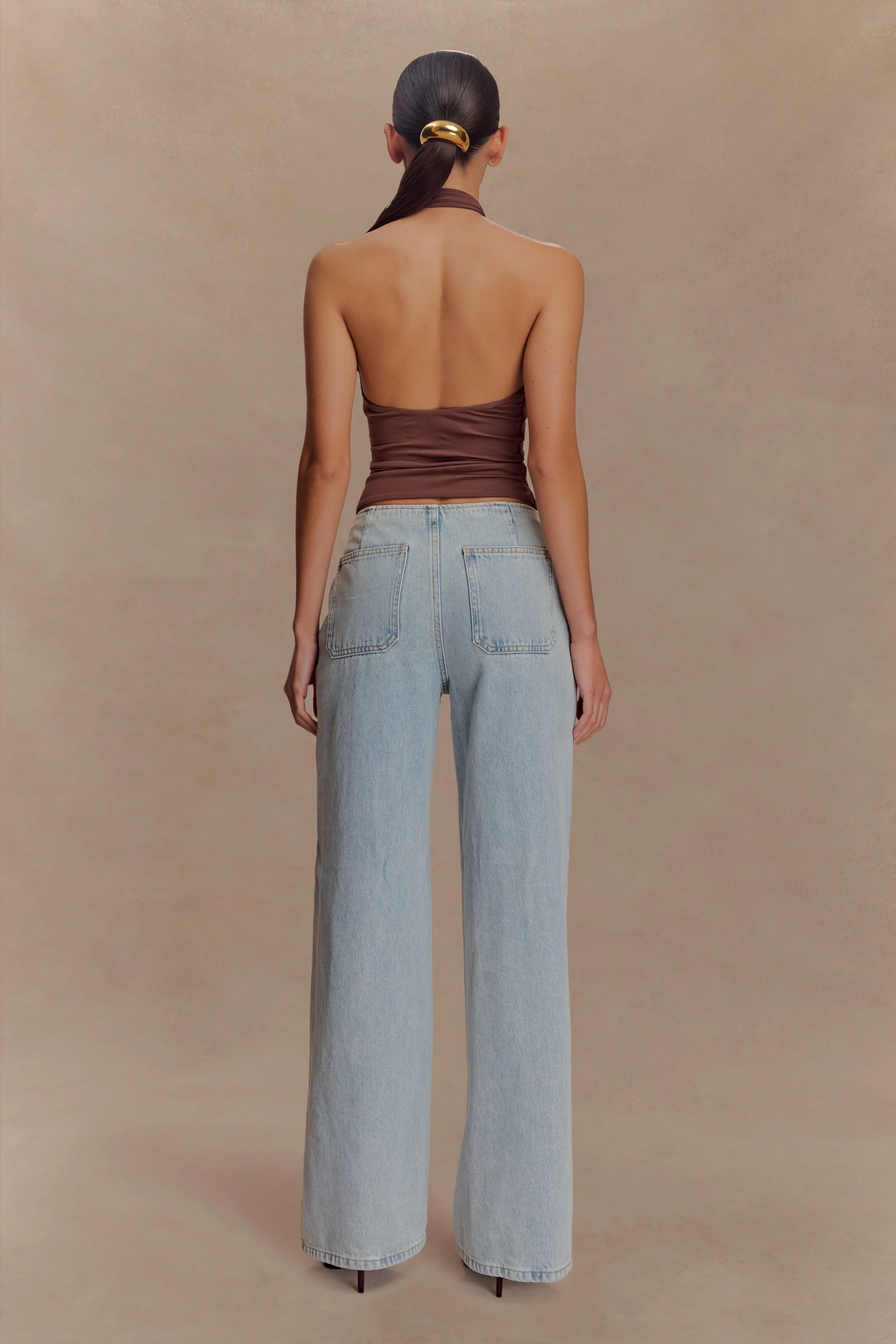 Mariposa Slinky Halter Top - Chocolate - Image 5