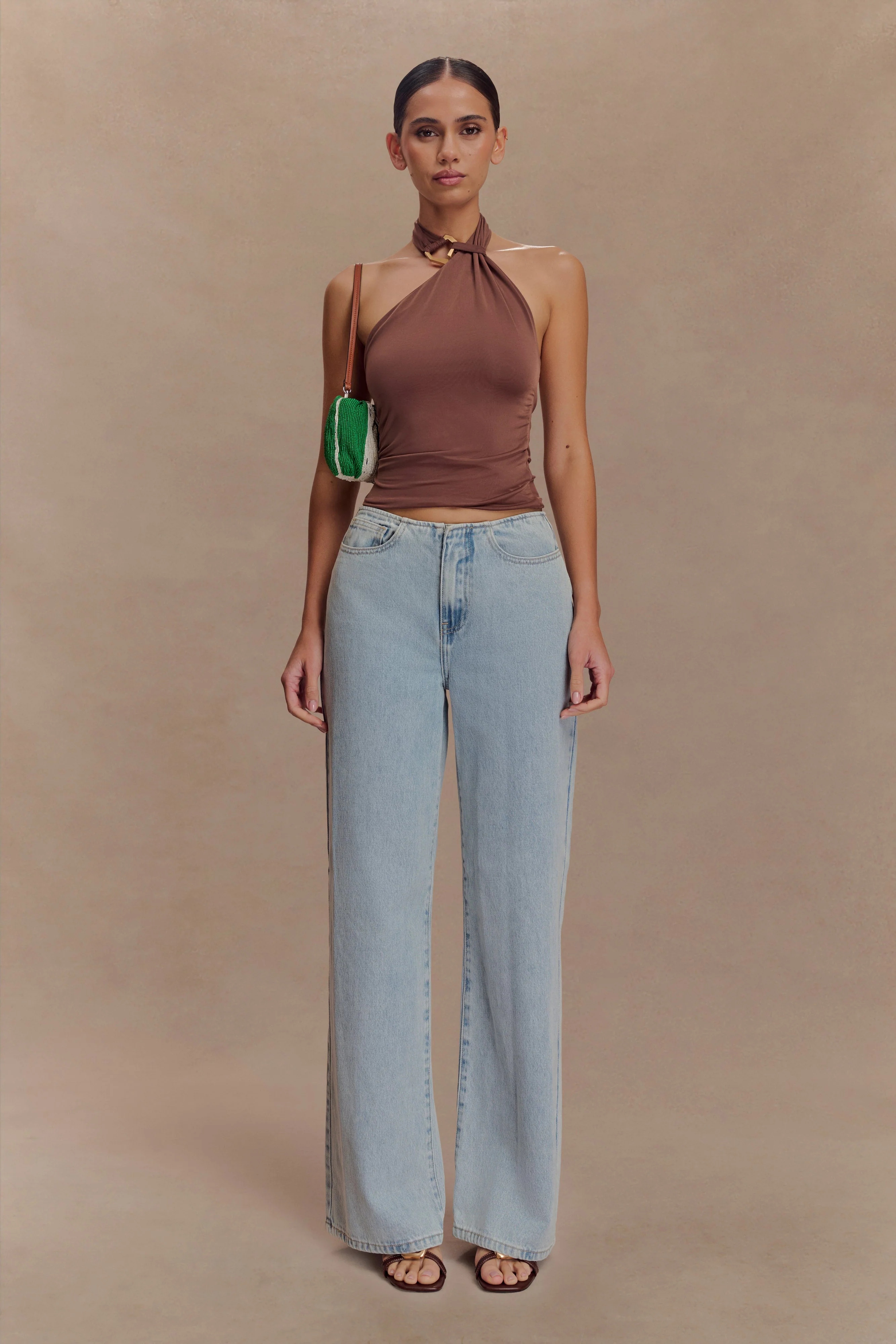 Mariposa Slinky Halter Top - Chocolate - Image 6