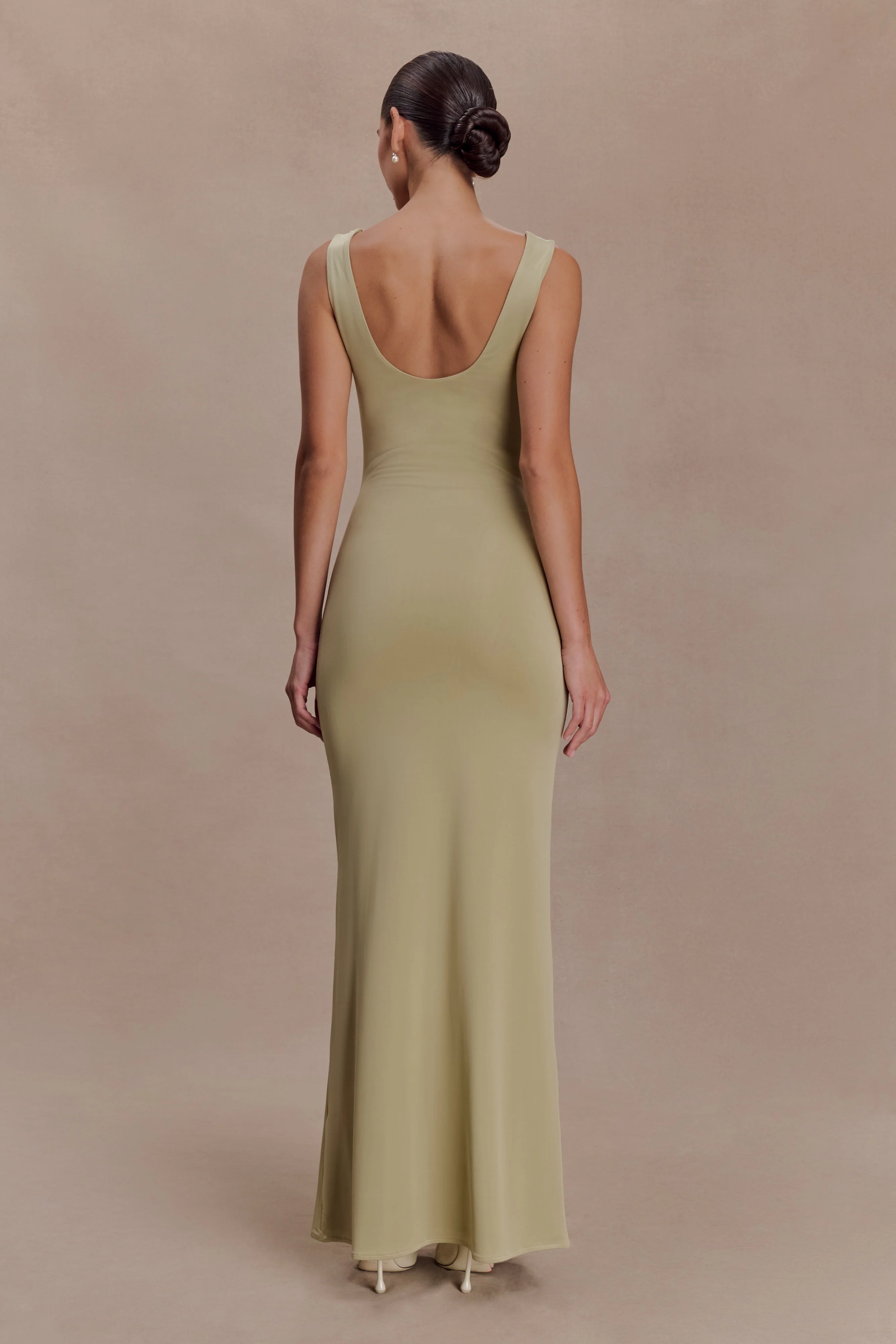 Marta Slinky Cowl Maxi Dress - Sage - Image 2