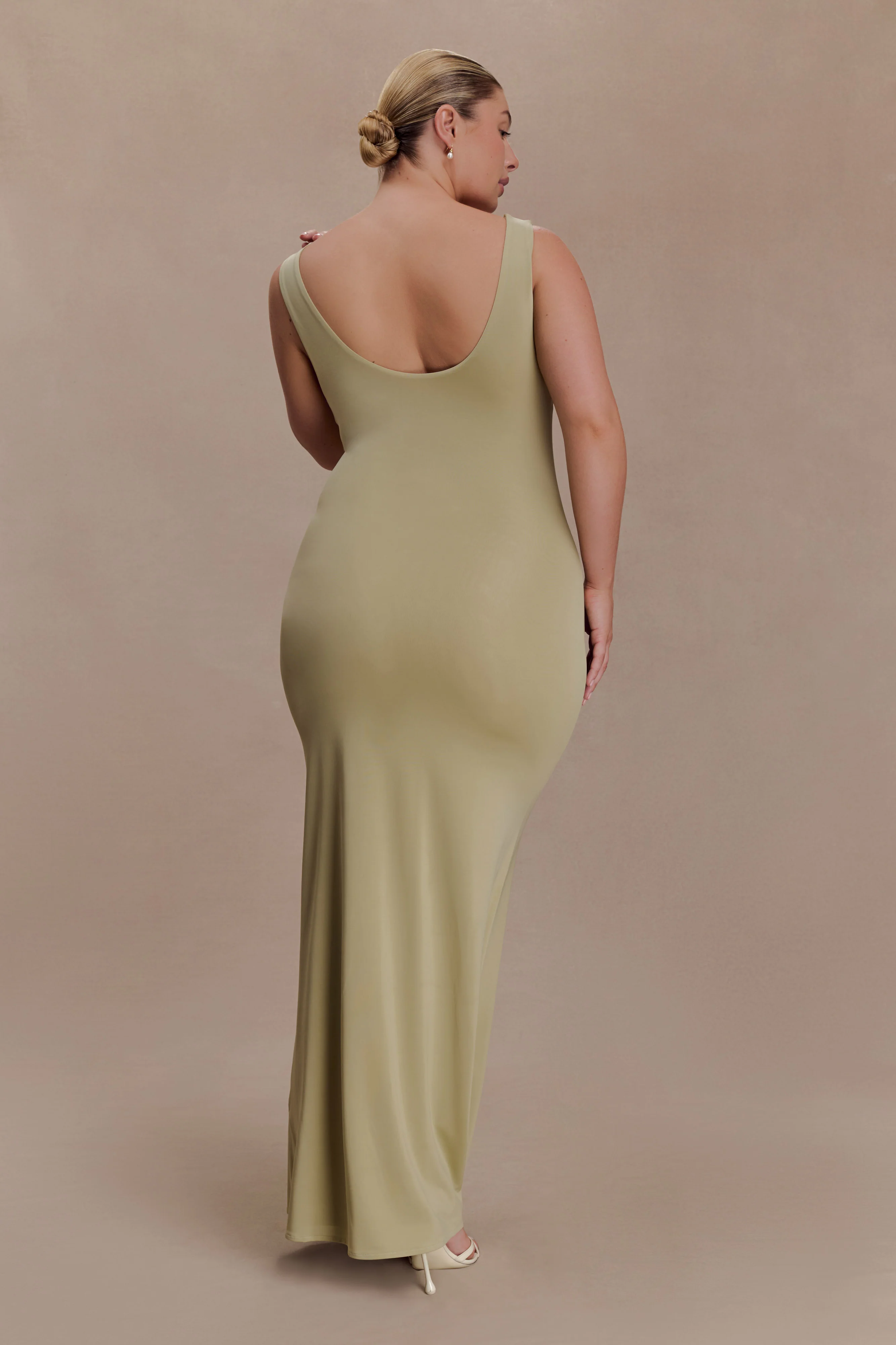 Marta Slinky Cowl Maxi Dress - Sage - Image 6