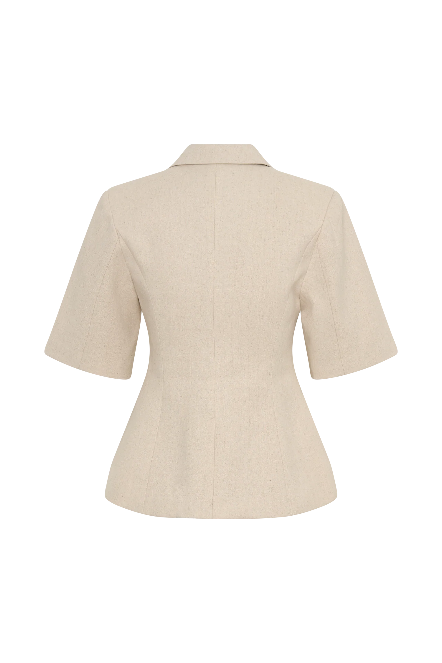 Martine Short Sleeve Linen Top - Natural - Image 8