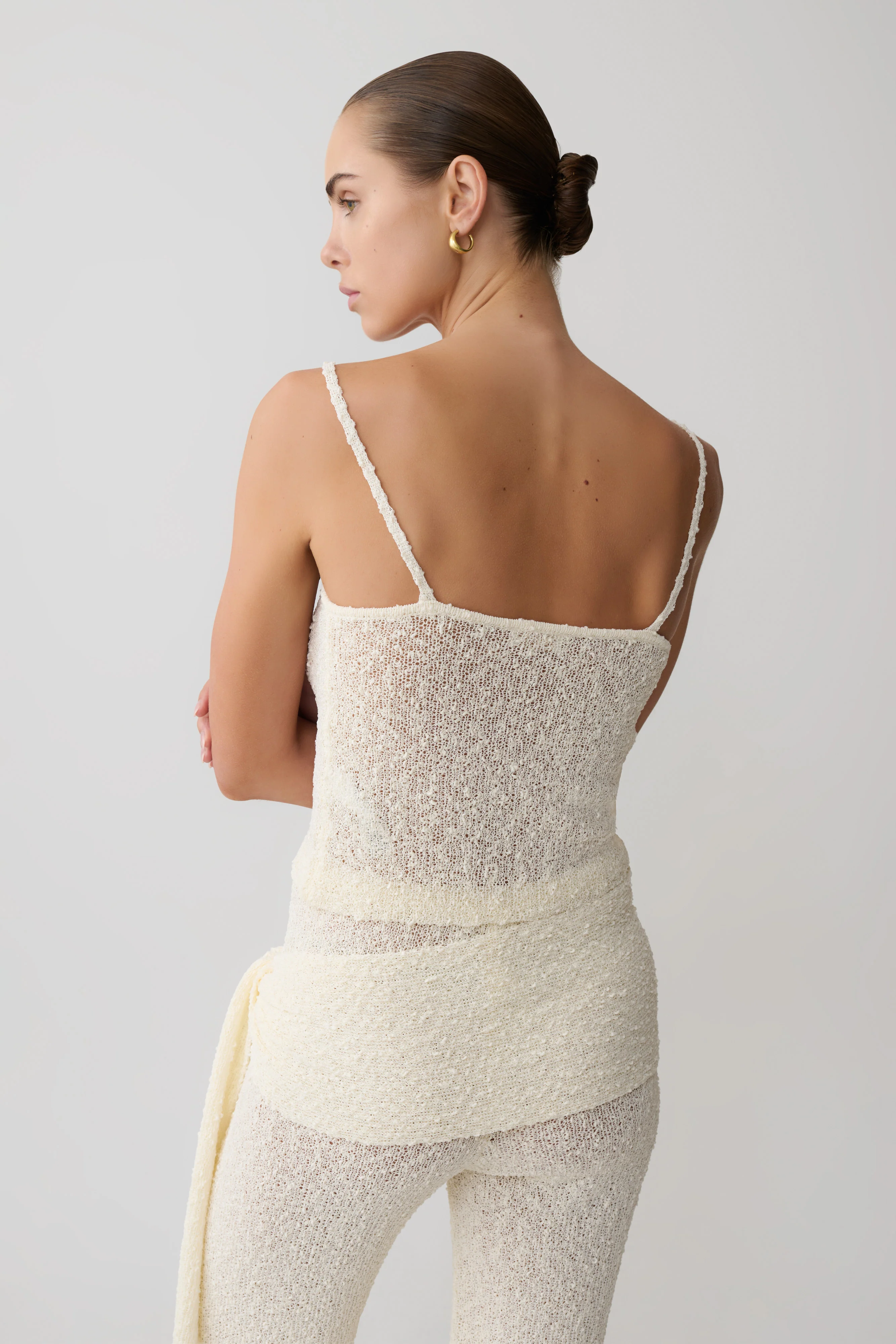 Mattais Boucle Knit Top - Ivory - Image 2