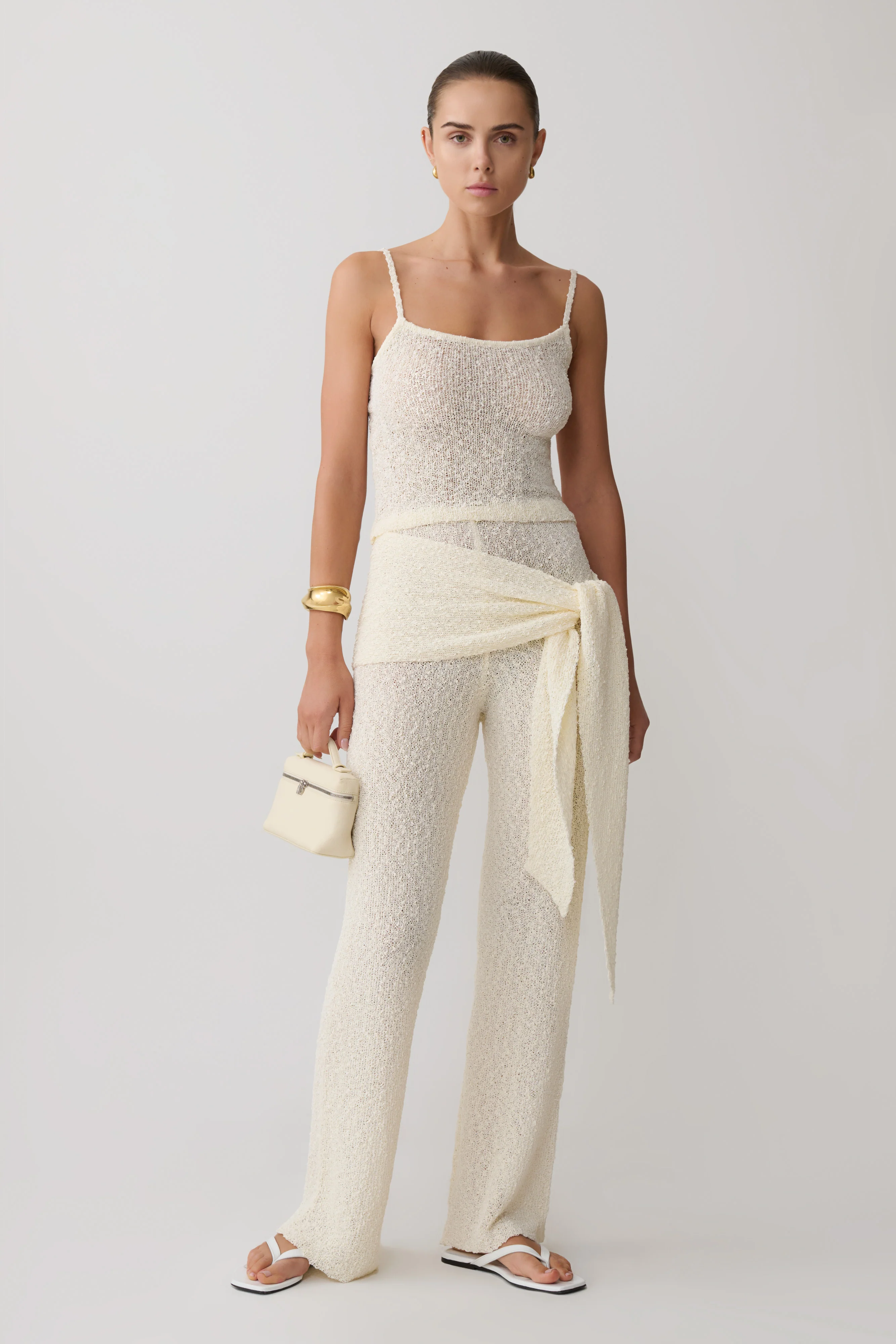 Mattais Boucle Knit Top - Ivory - Image 5