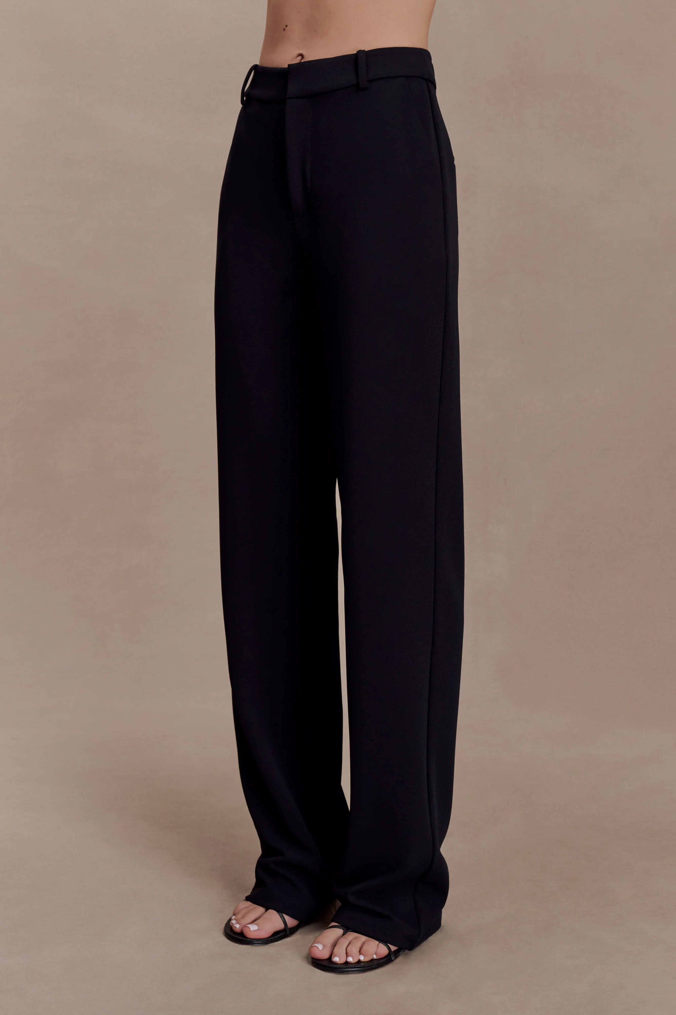 Maude Crepe Straight Leg Pants - Black - Image 4