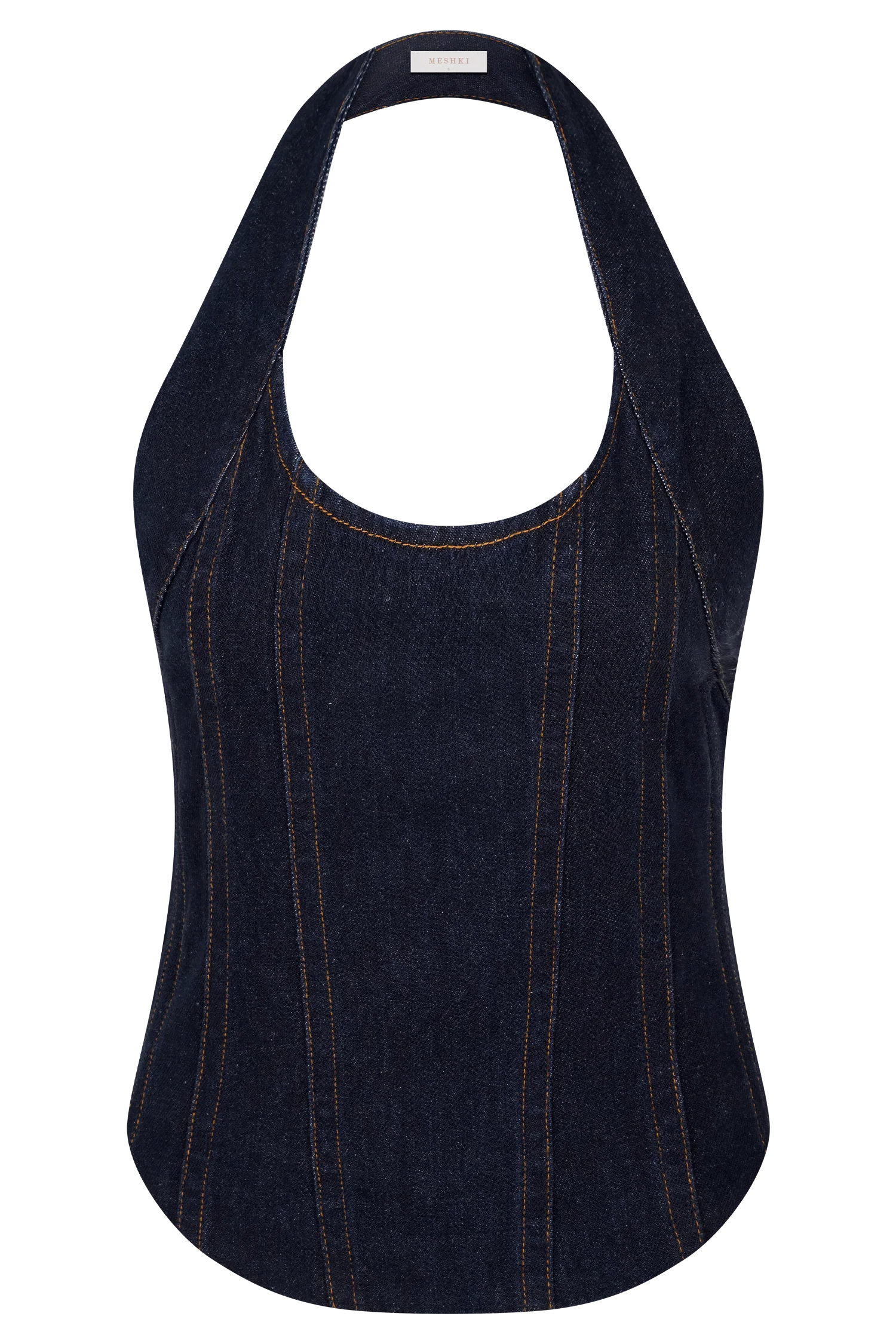 Meadow Denim Corset Halter Top - Indigo Blue - Image 10