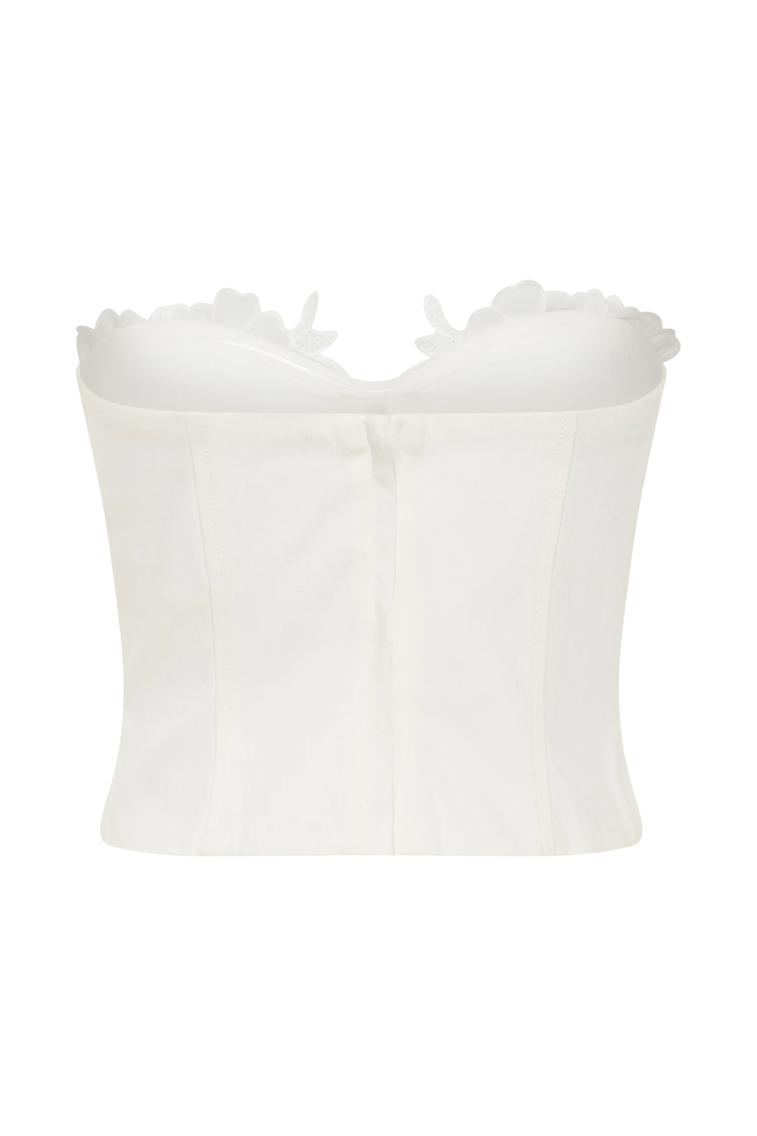 Melany Applique Denim Bustier - White - Image 8