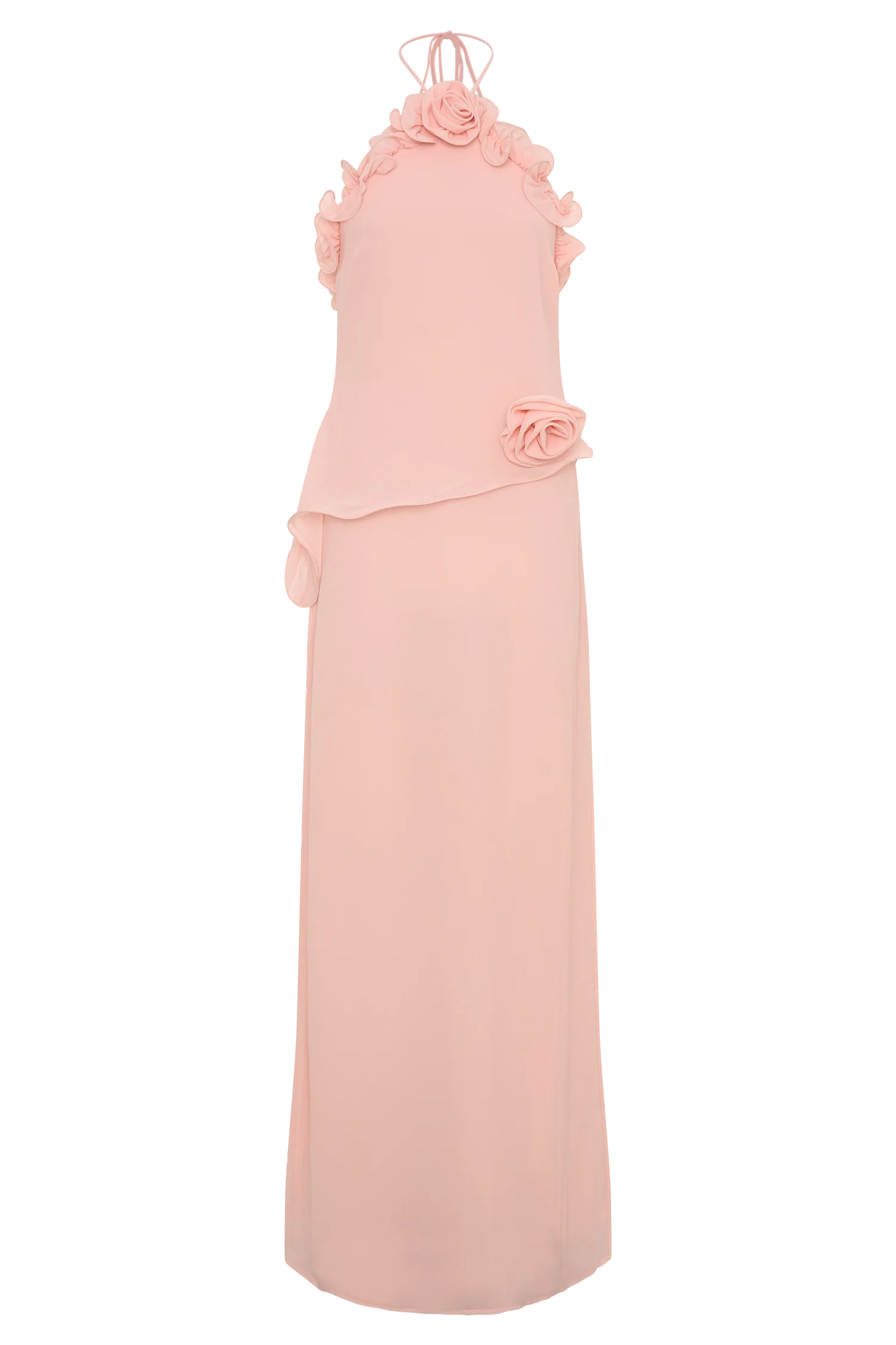 Melissa Chiffon Flower Maxi Dress - Baby Pink - Image 9