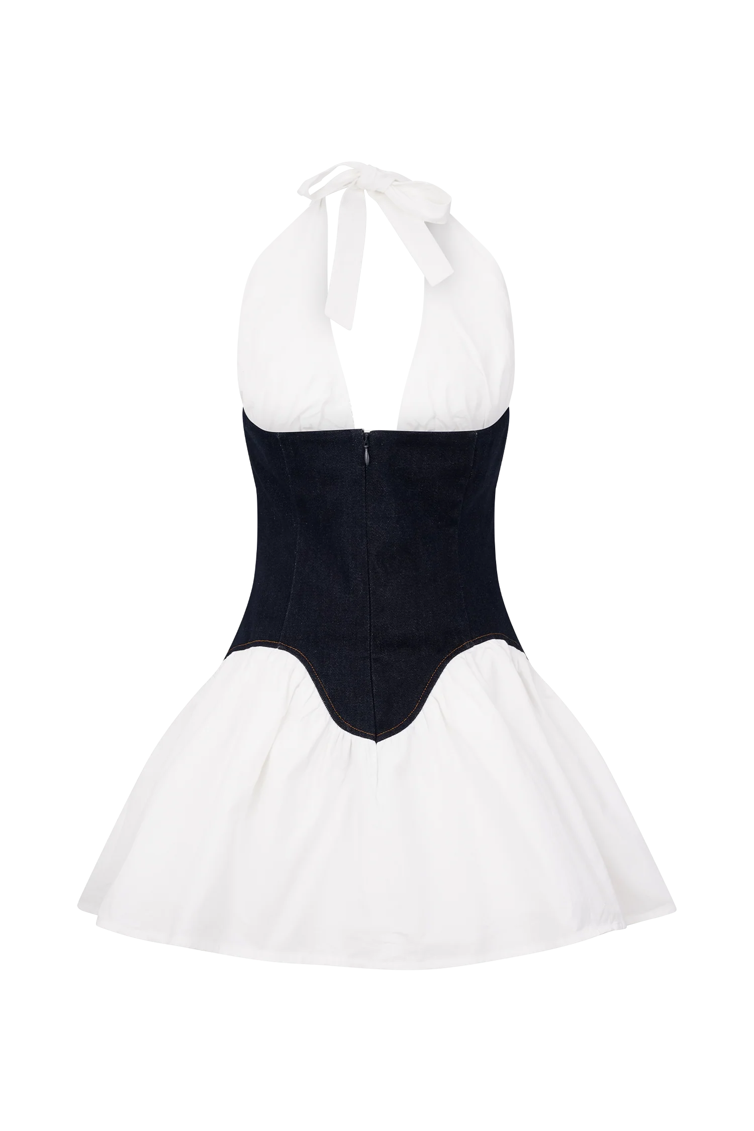 Merlyn Denim Cotton Mini Dress - Indigo Blue - Image 8