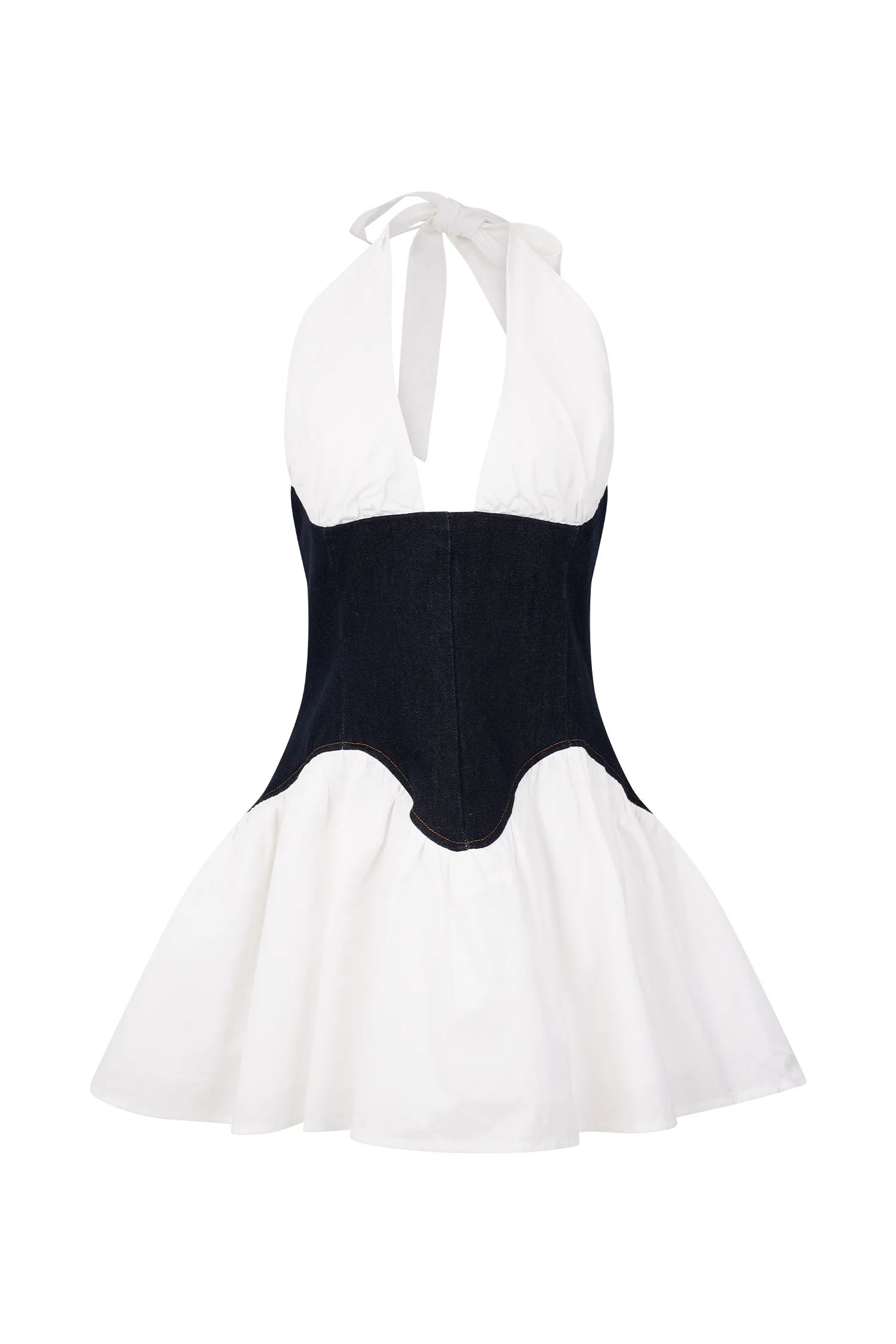 Merlyn Denim Cotton Mini Dress - Indigo Blue - Image 9