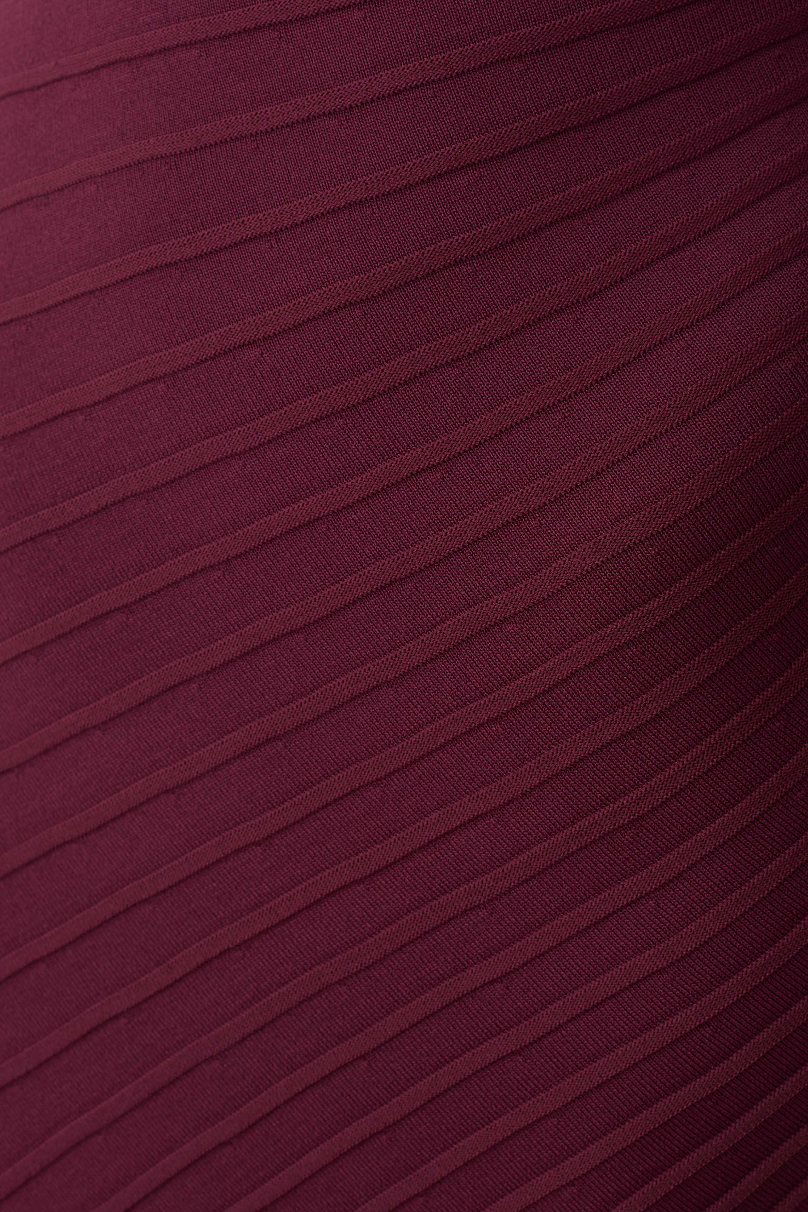 Milasandra Pleated Knit Dress - Plum - Image 7