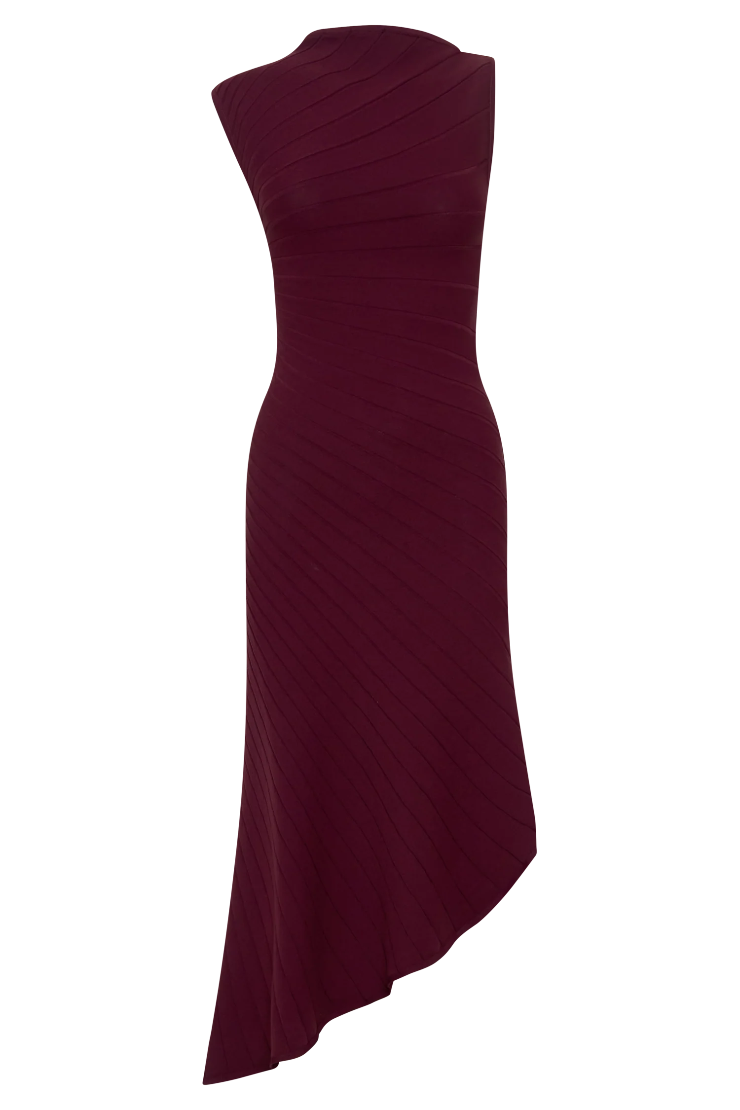 Milasandra Pleated Knit Dress - Plum - Image 8