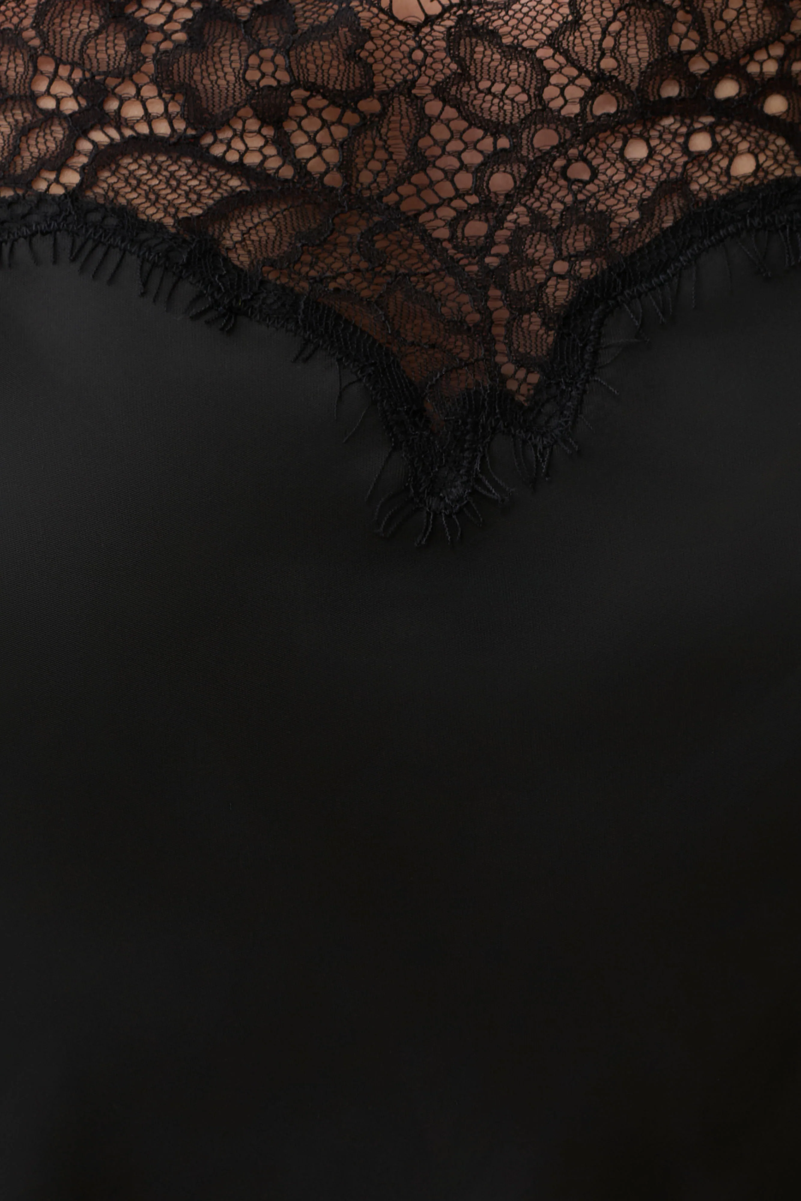 Miriam Satin & Lace Camisole - Black - Image 7