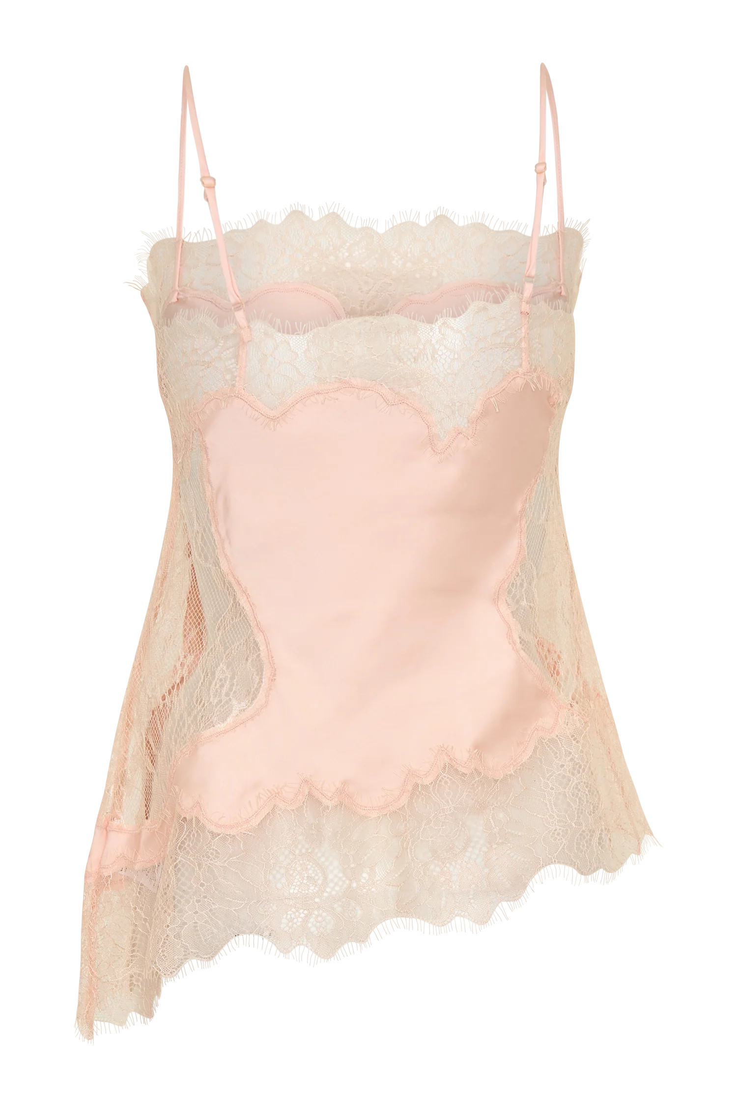 Miriam Satin & Lace Camisole - Peach - Image 10