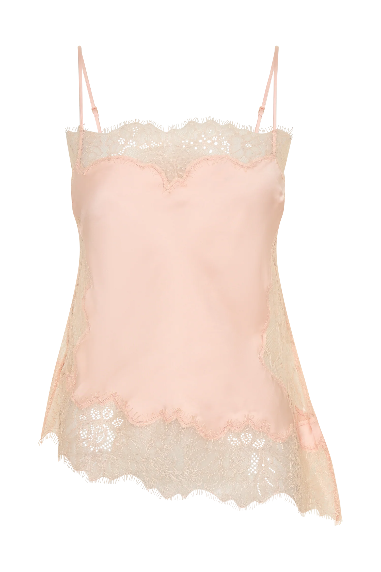 Miriam Satin & Lace Camisole - Peach - Image 11