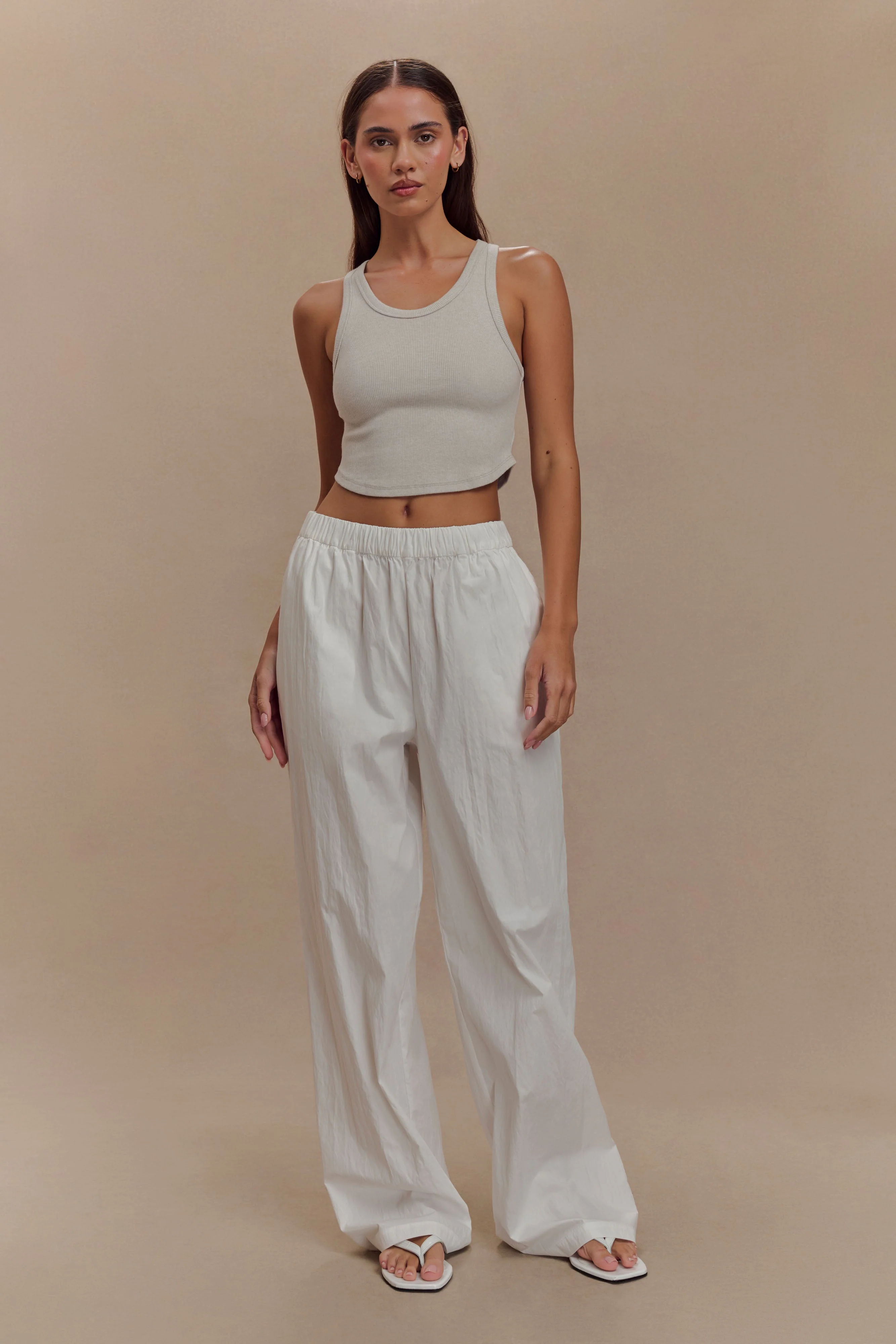 Morgana Ribbed Tank Top - Grey Marle - Image 5