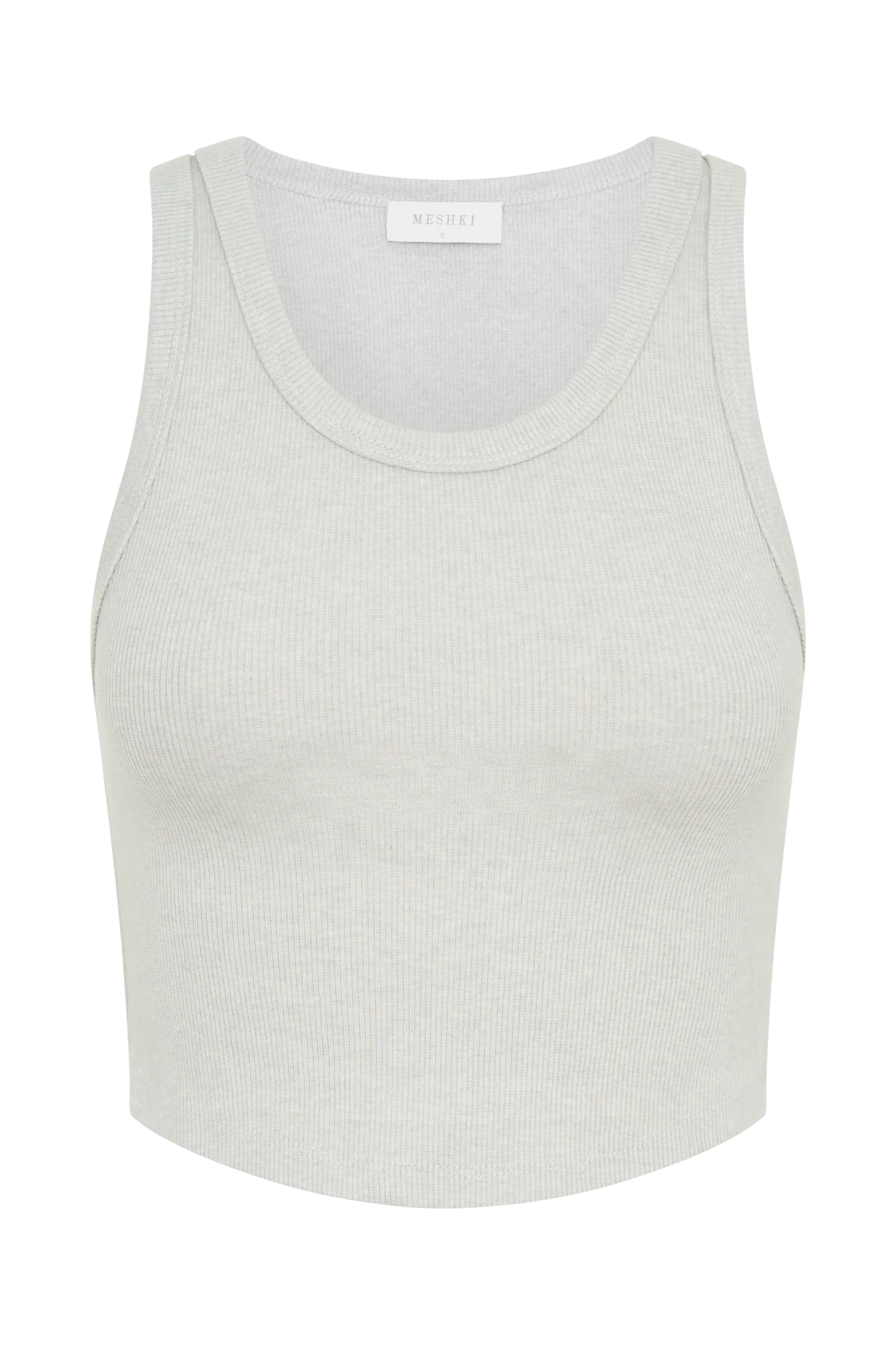 Morgana Ribbed Tank Top - Grey Marle - Image 7