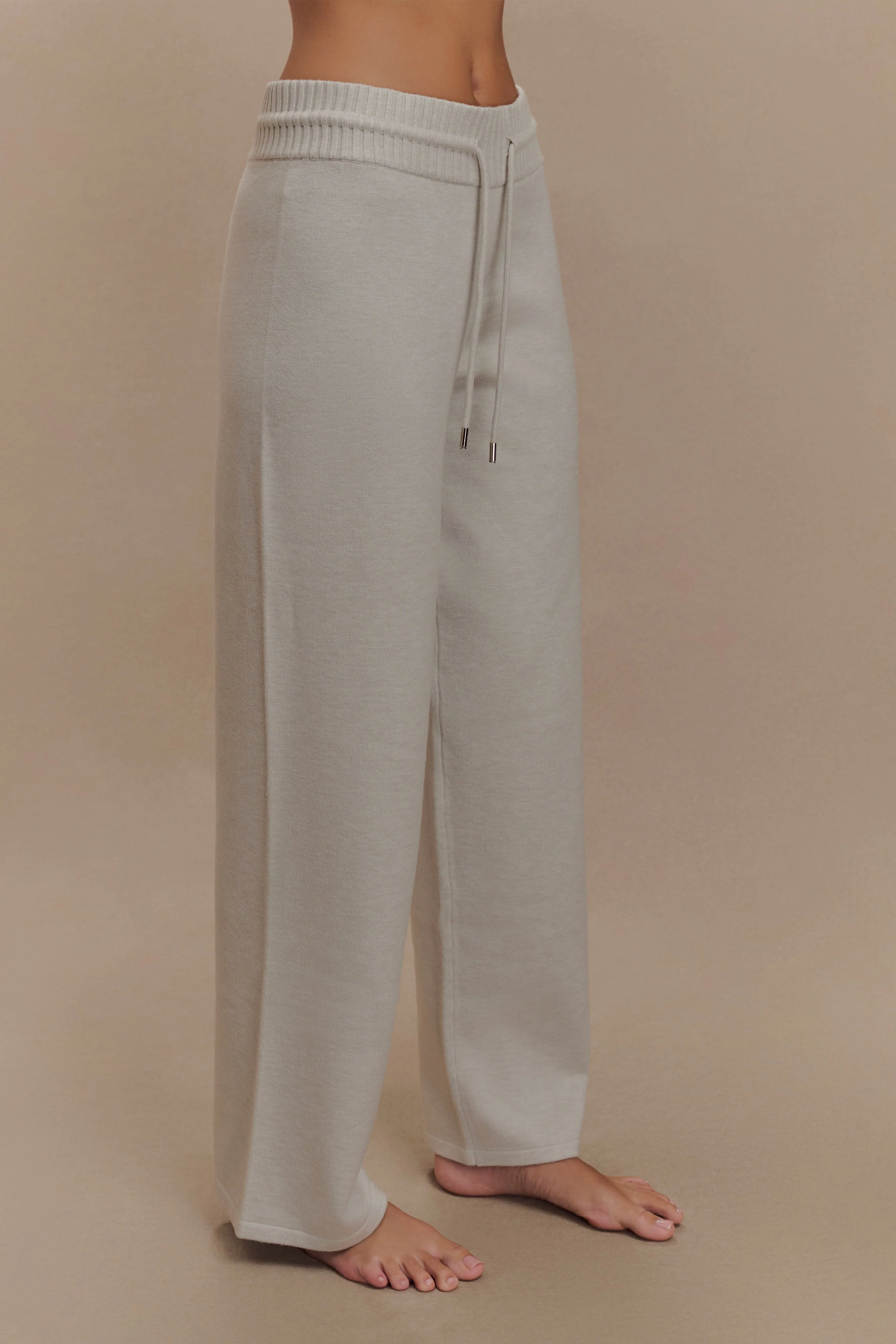 Natalya Knit Wide Leg Pants - Heather Grey Marle - Image 4