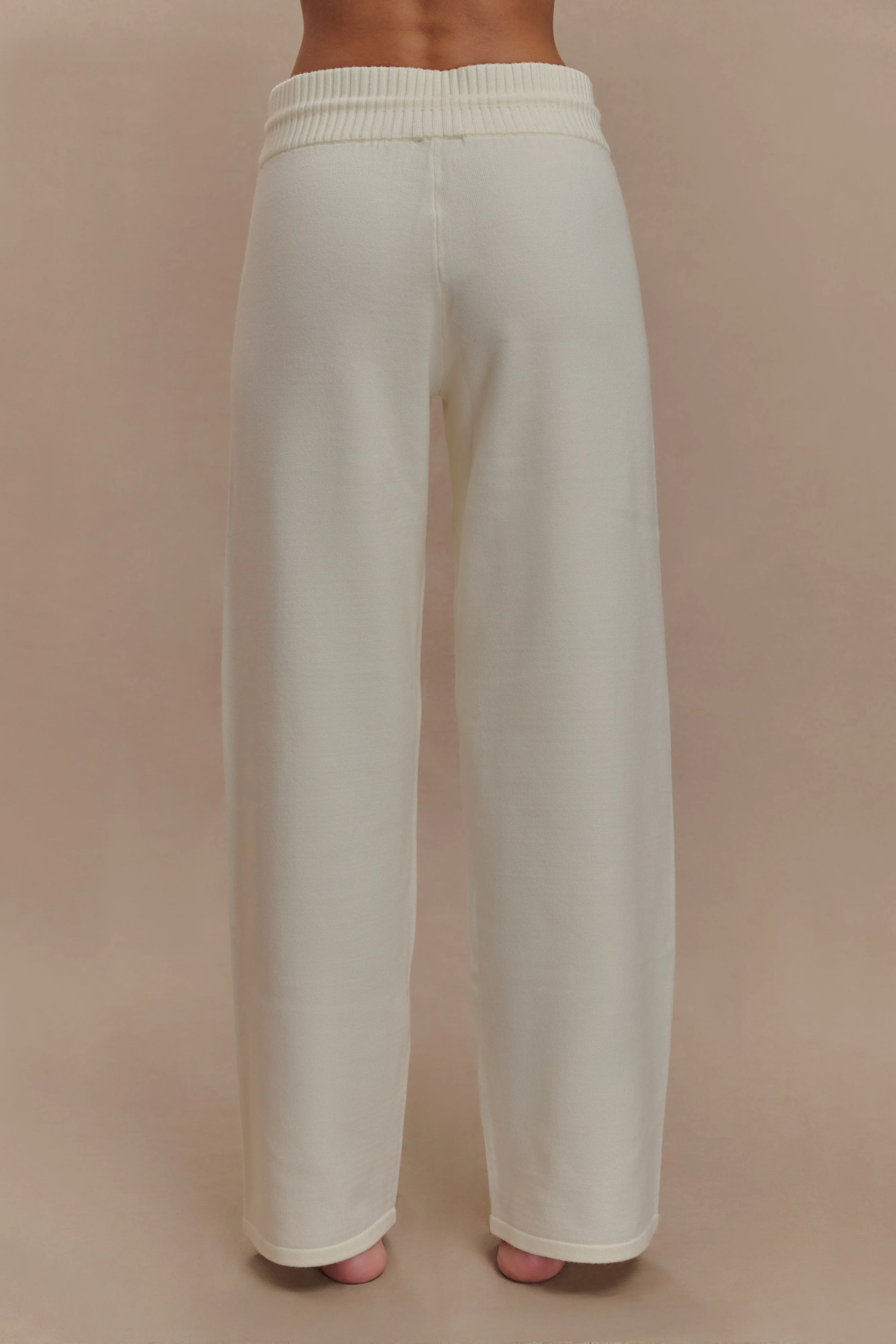 Natalya Knit Wide Leg Pants - Ivory - Image 3