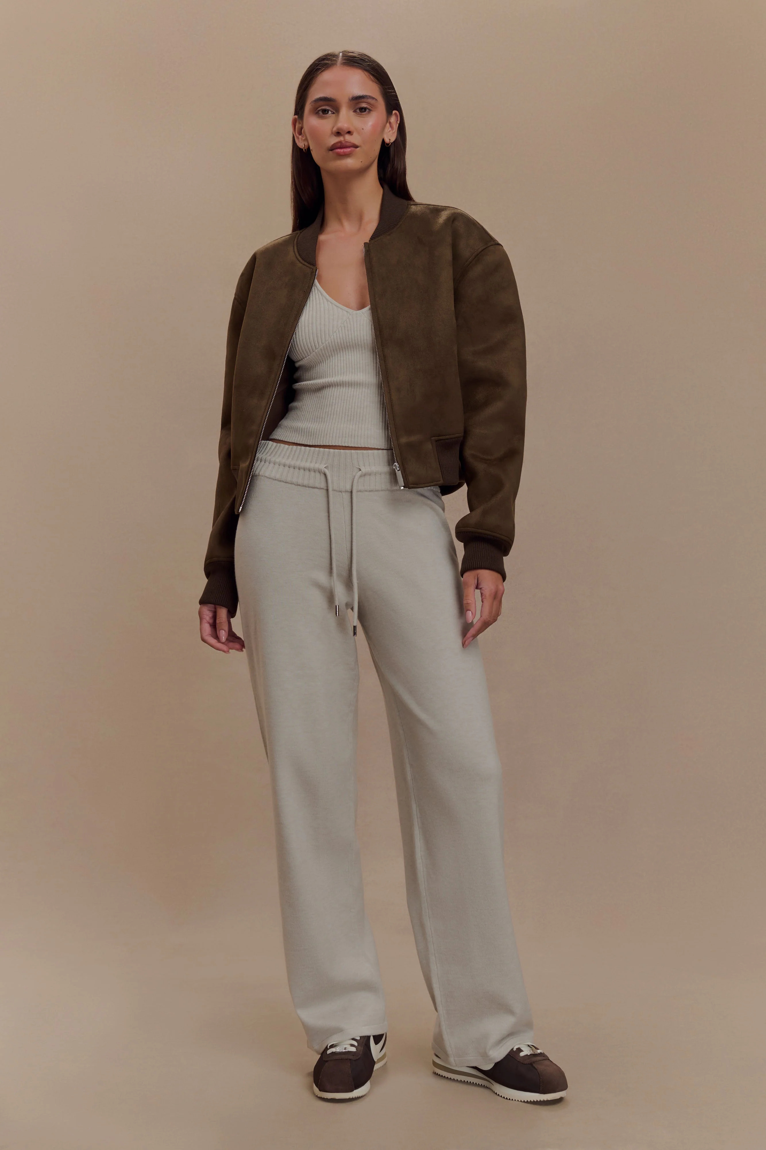 Natalya Ribbed Knit Cami Top - Heather Grey Marle - Image 8