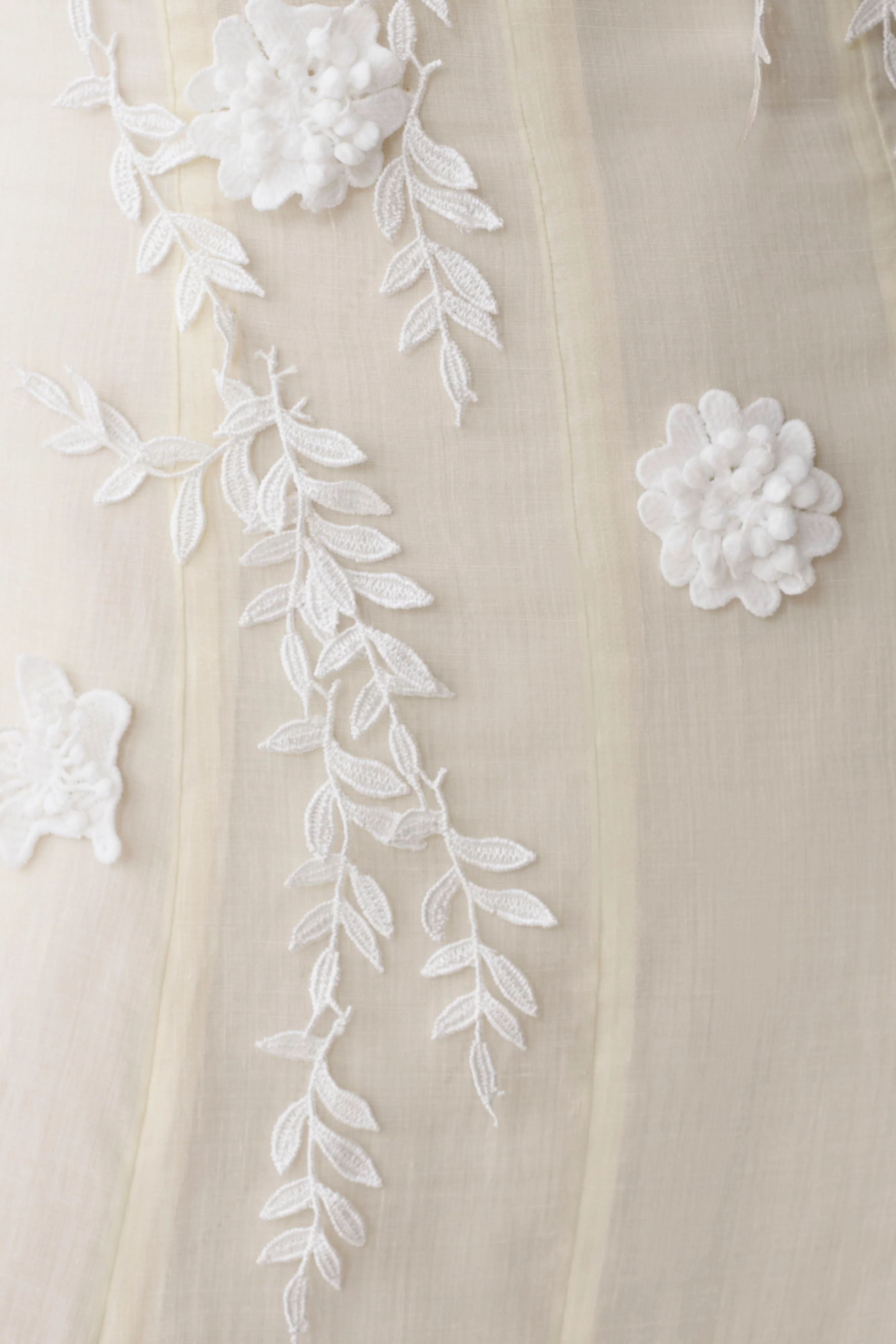 Odette Floral Lace Midi Dress - Buttermilk - Image 6