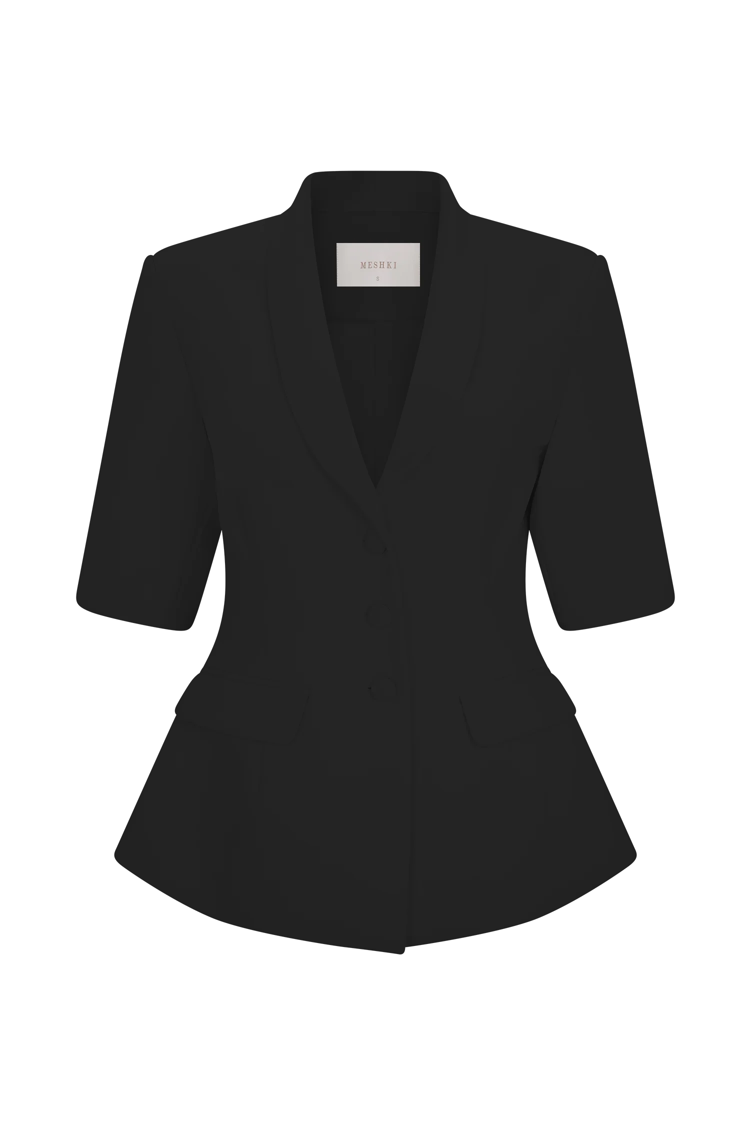 Opal Puff Sleeve Suiting Top - Black - Image 9