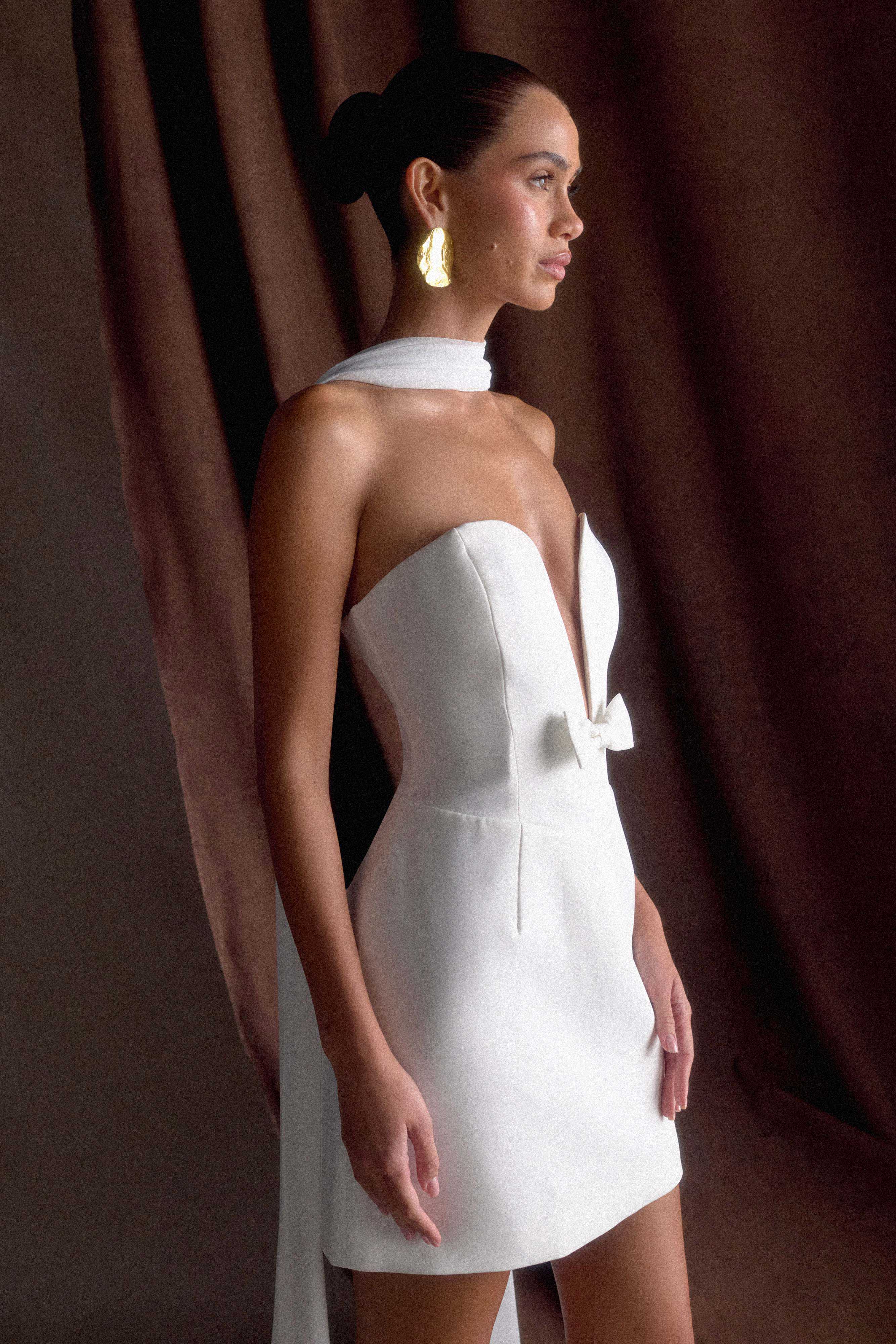 Orellia Strapless Suiting Mini Dress - Ivory - Image 4