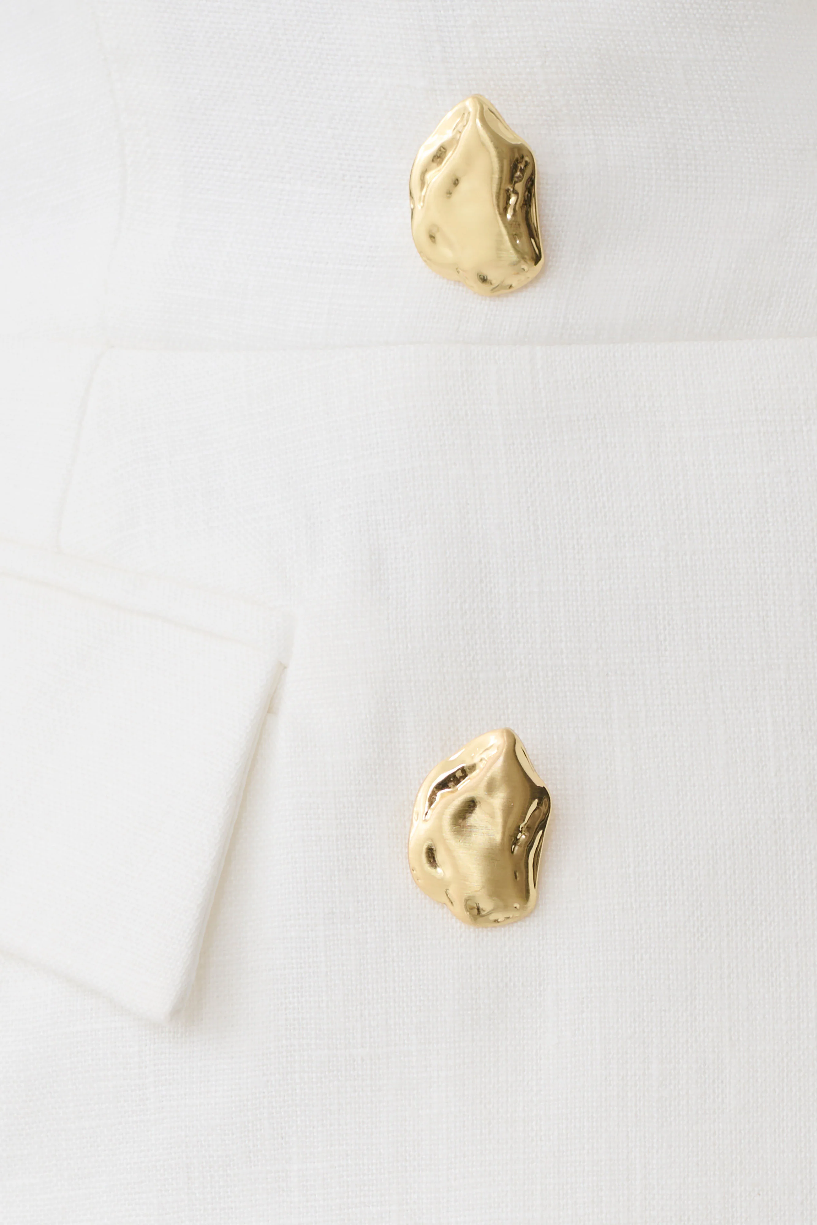Oriana Linen Button Vest - White - Image 6