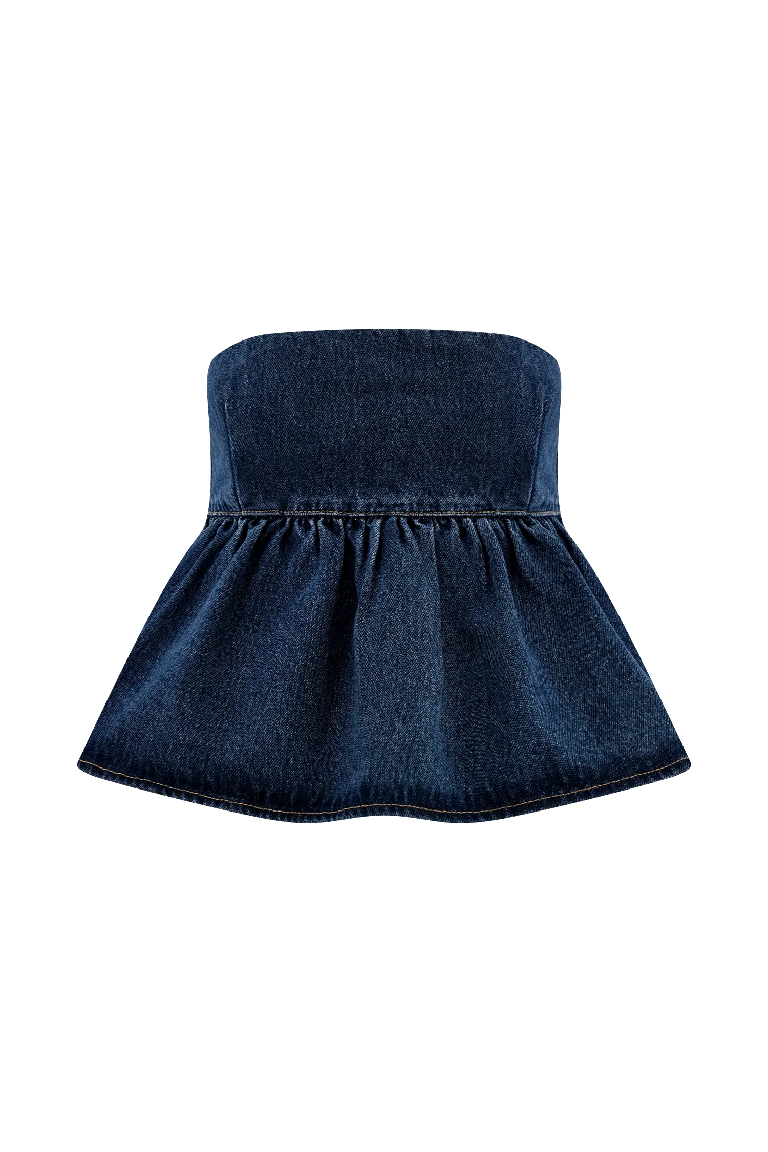 Pauline Strapless Denim Top - 90'S Blue - Image 11